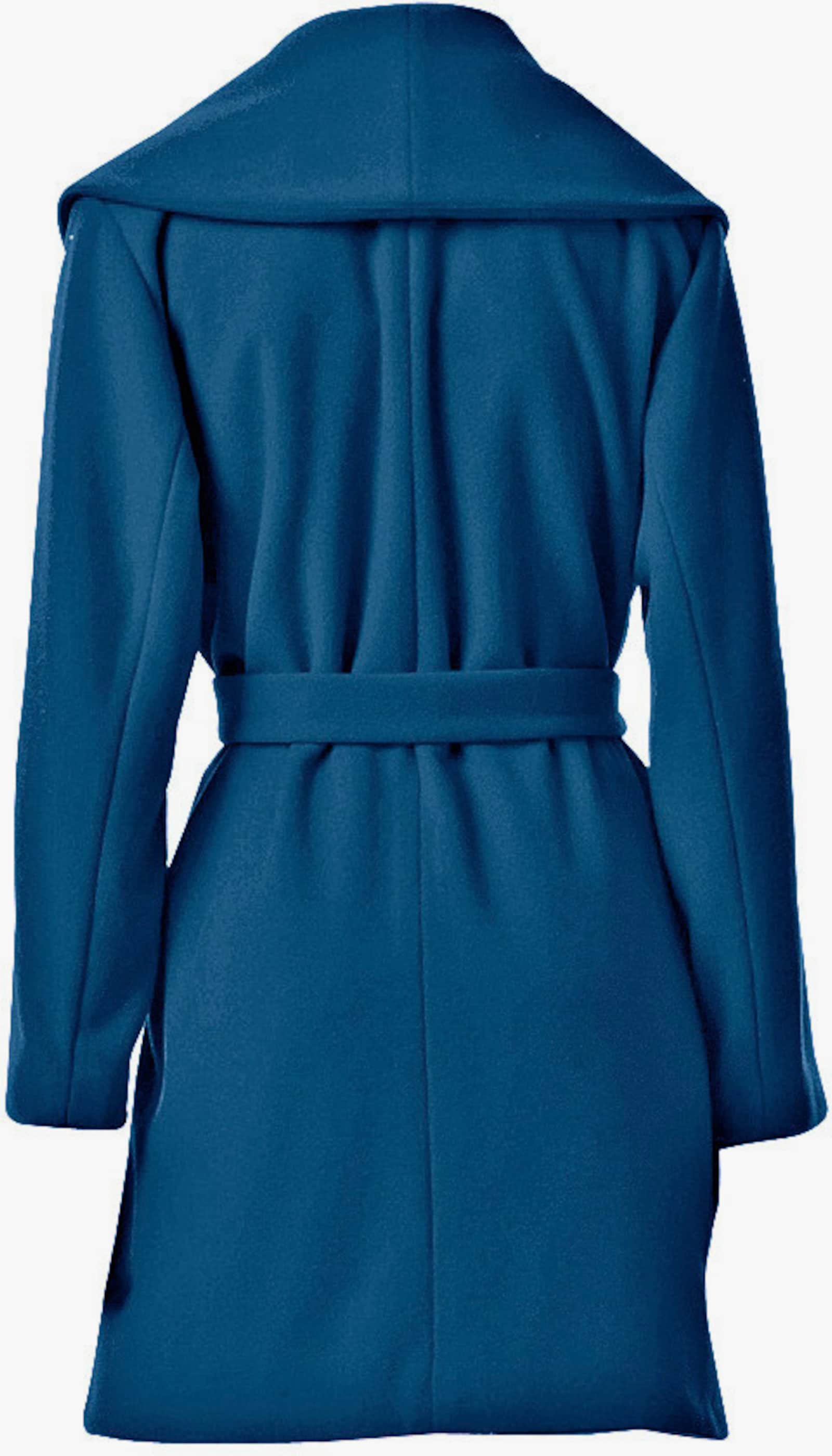 heine Veste en laine avec col châle - bleu roi