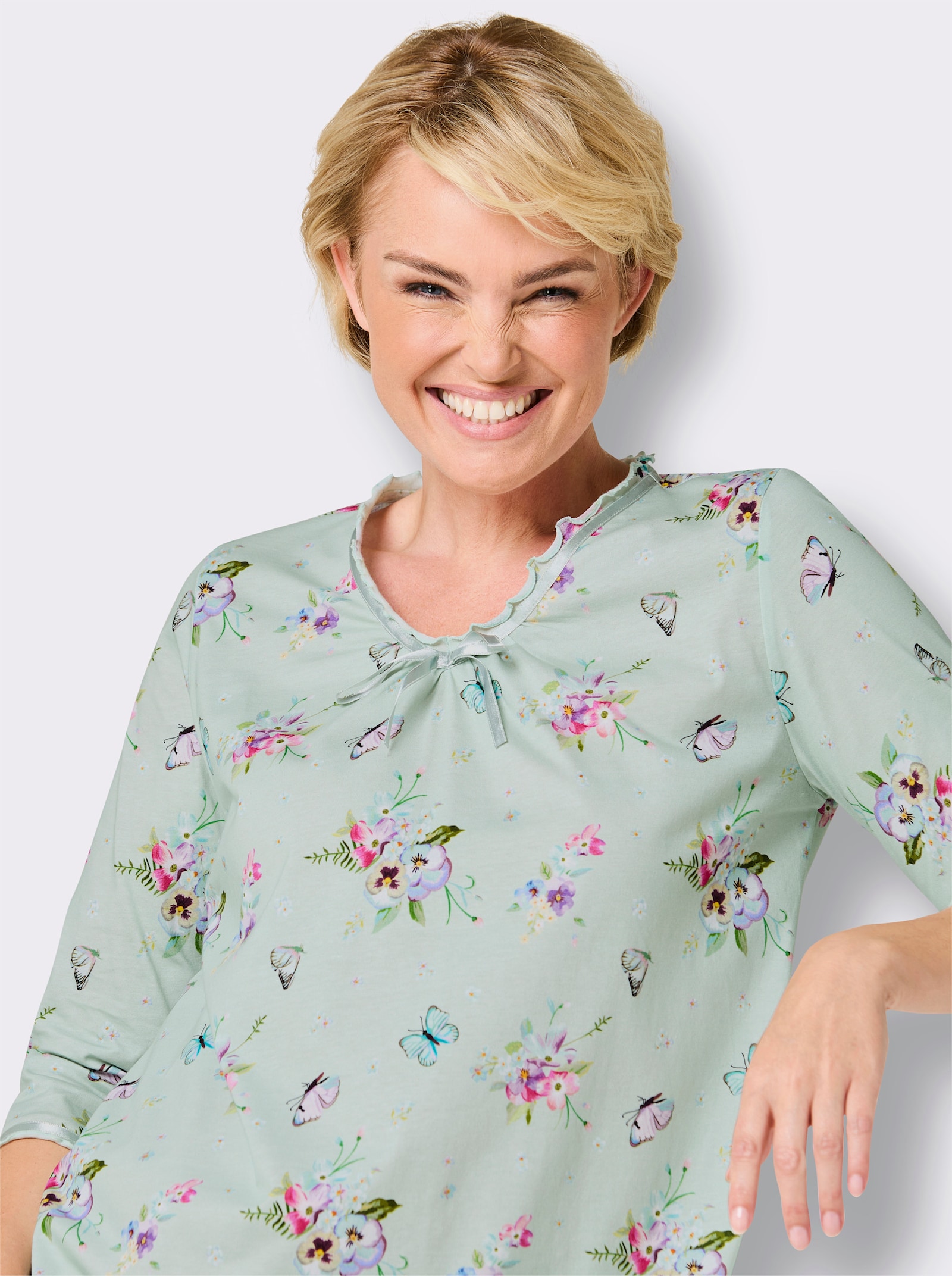 wäschepur Nachthemd - zartmint-bedruckt