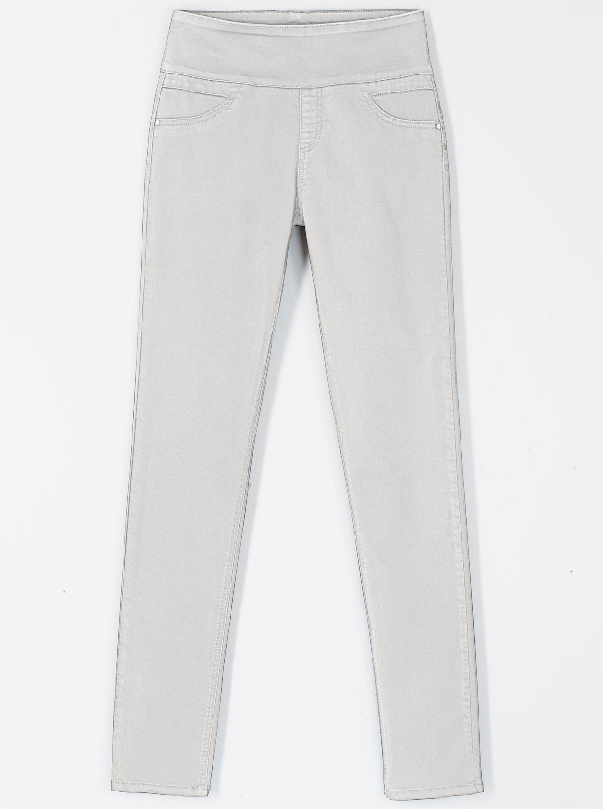 Schlupfhose mit hohem Dehnbund - weiß