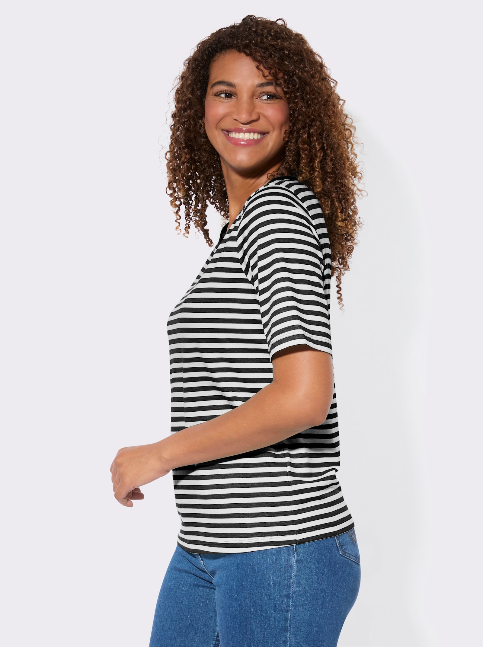 Shirt-Set mit kurzen Ärmeln - schwarz