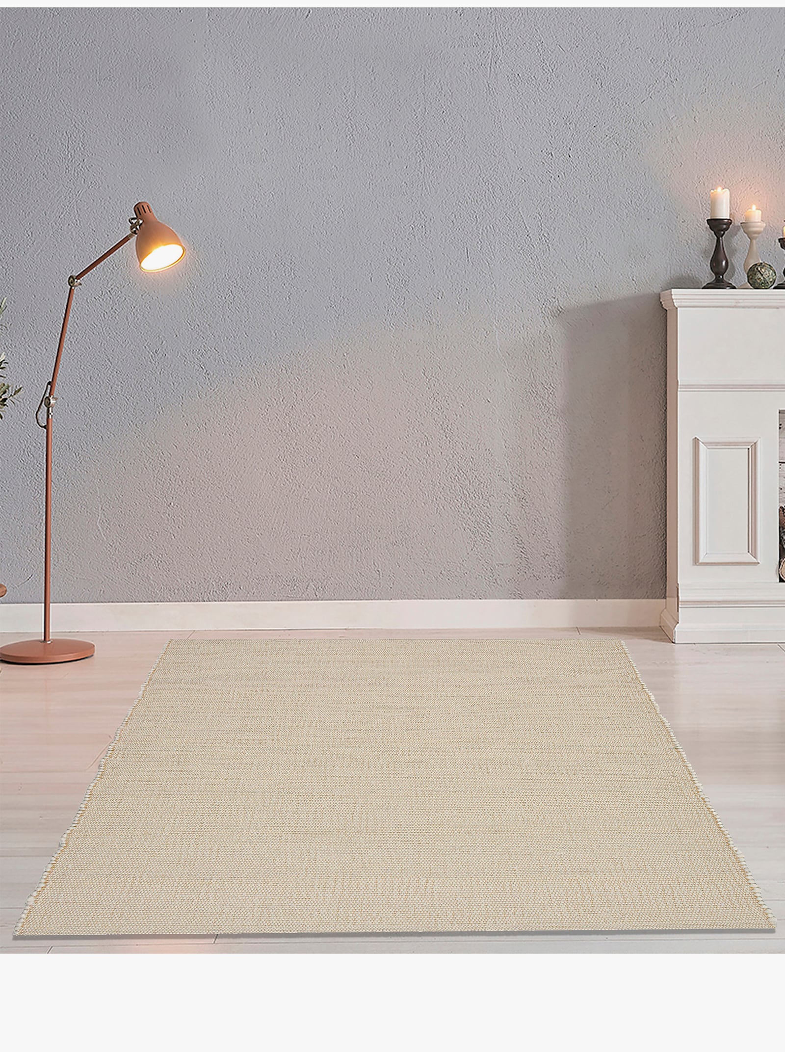 Theko Handwebteppich - beige-meliert