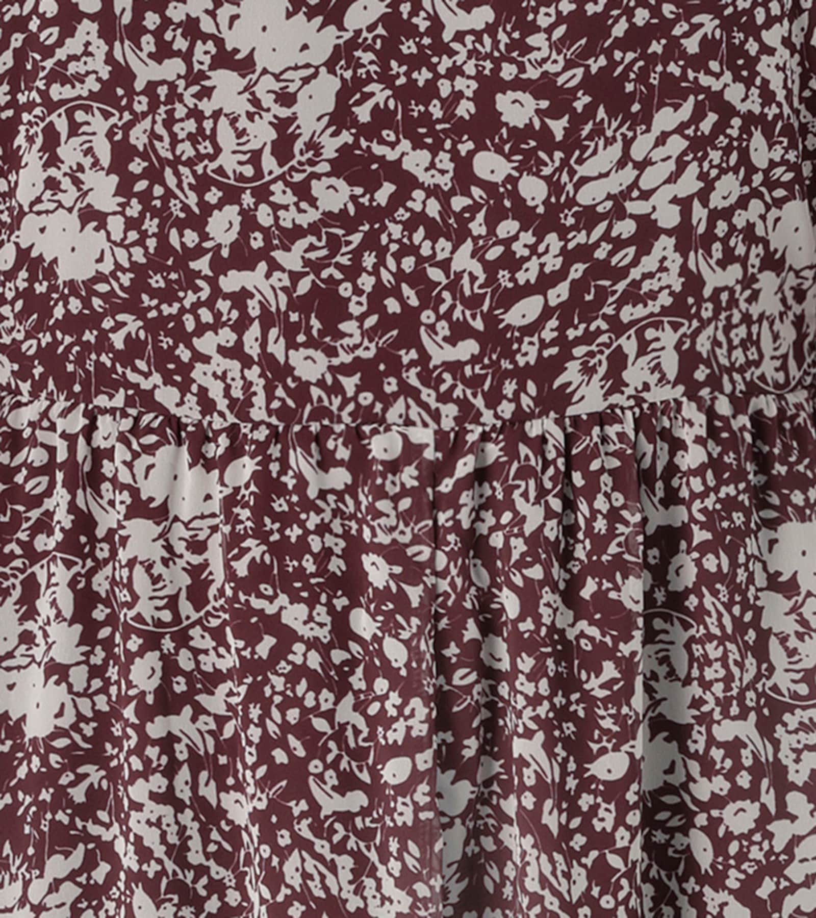Aniston PLUS Chiffonkleid - bordeaux-weiß