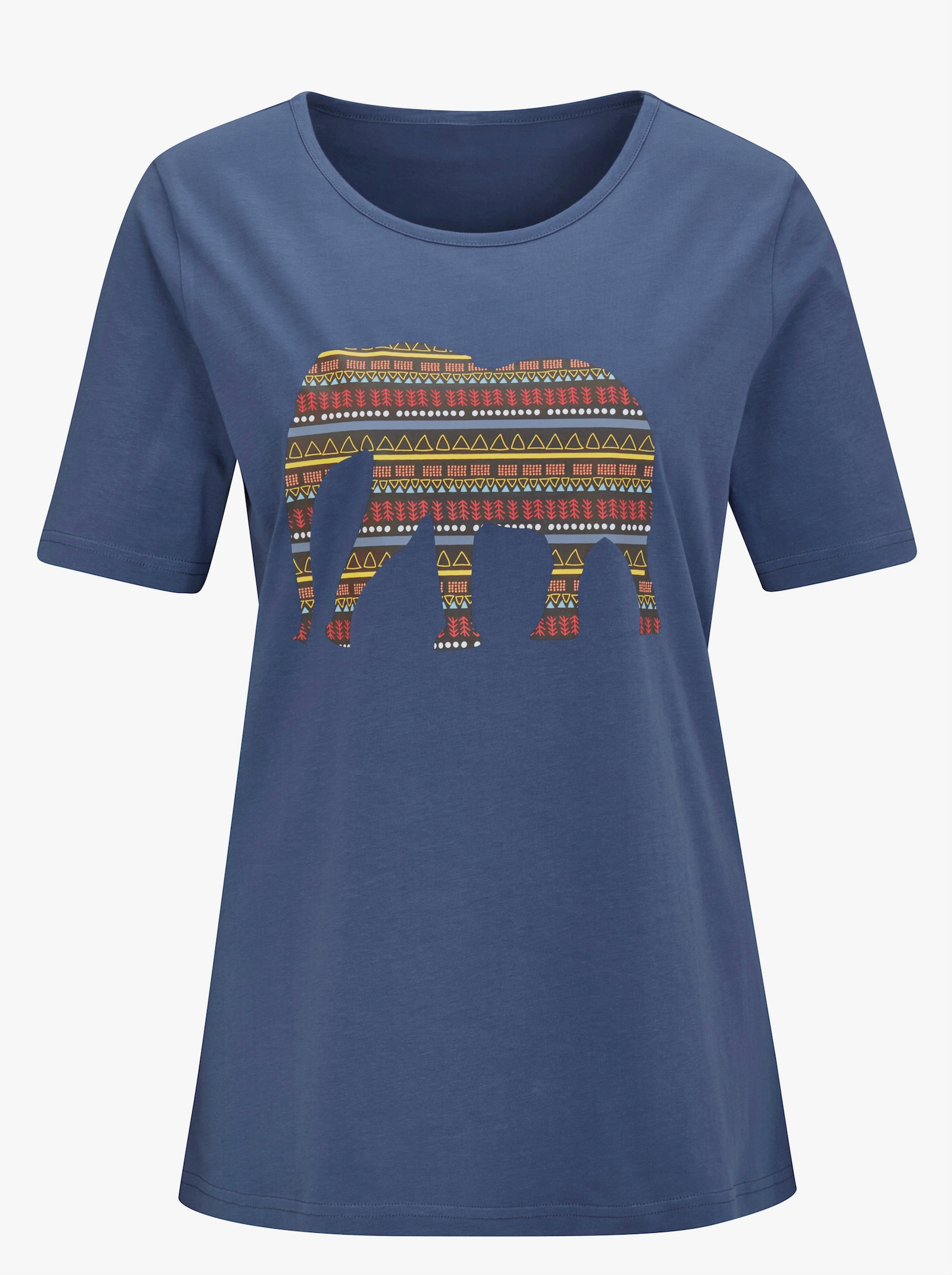 Tričko s potlačeným vzorom - džínsová modrá