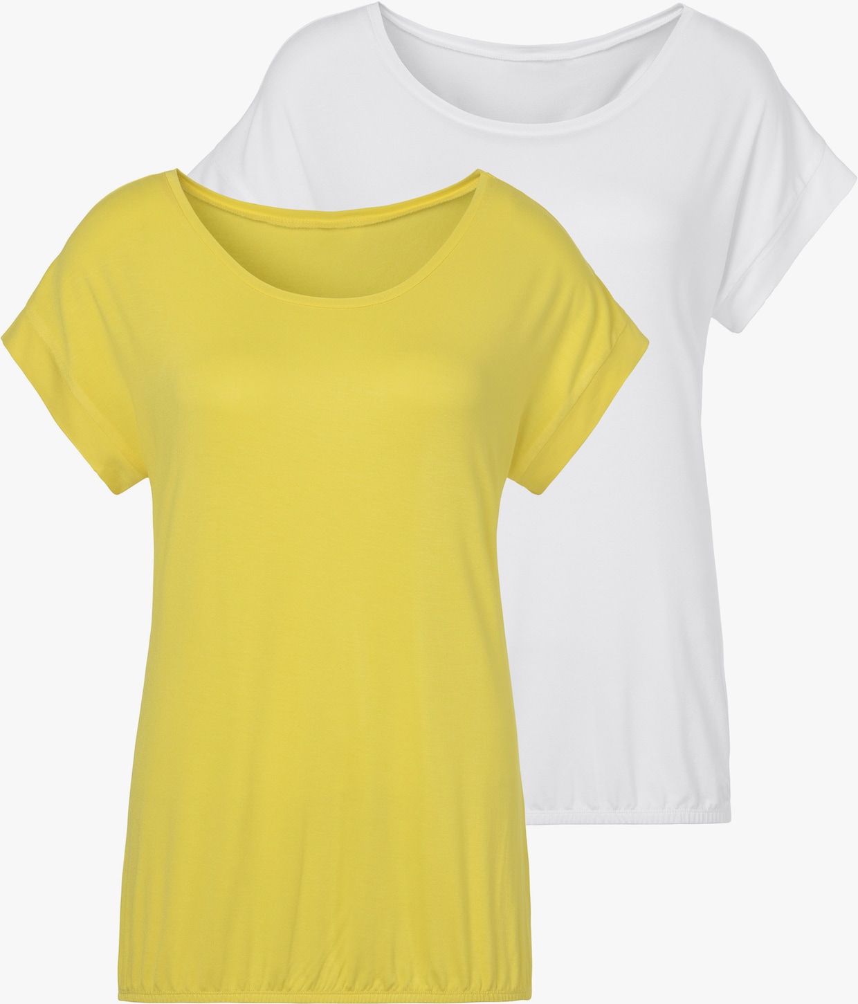 Vivance Kurzarmshirt - gelb, creme