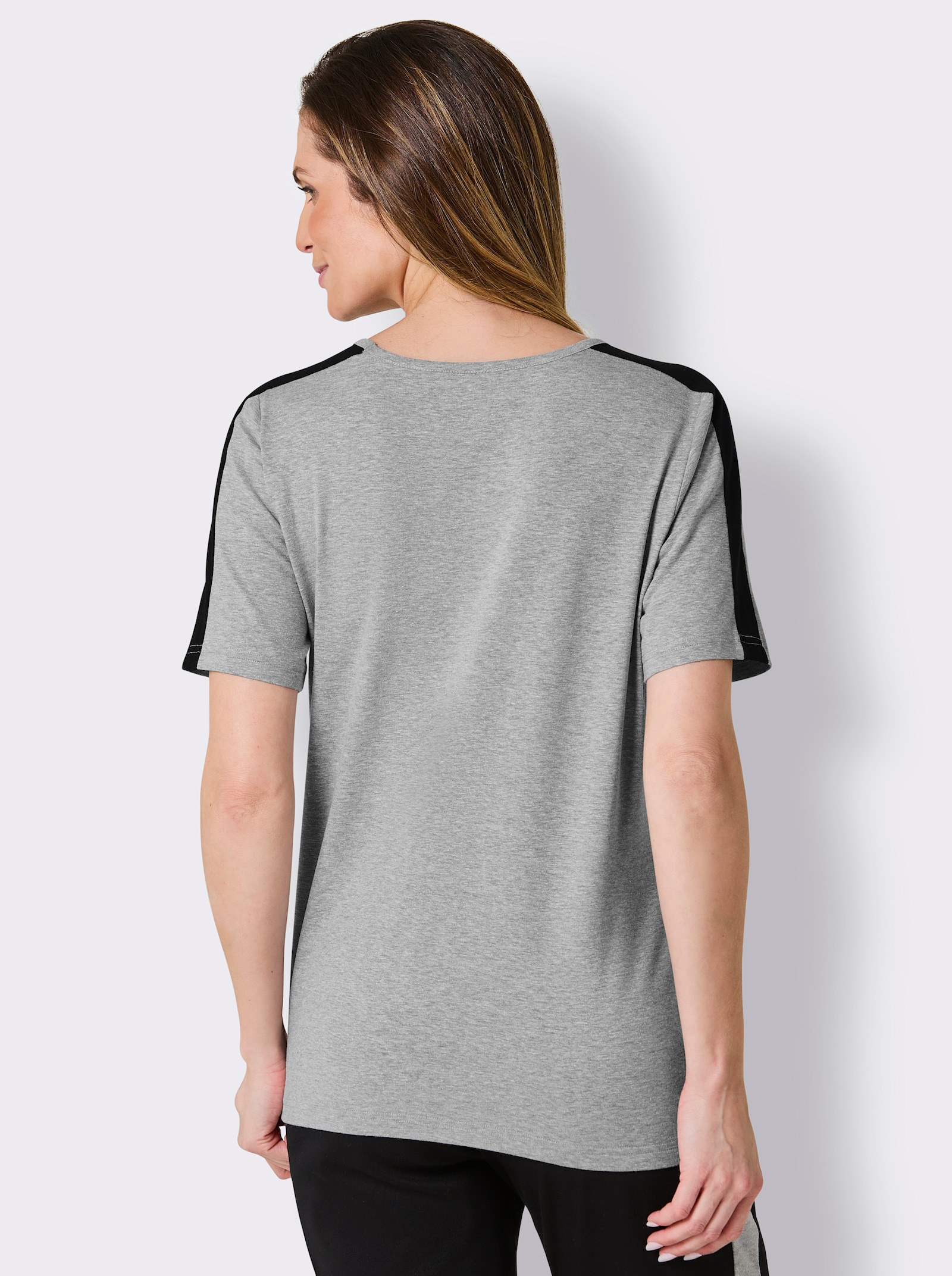 feel good Shirt - grau-meliert-schwarz