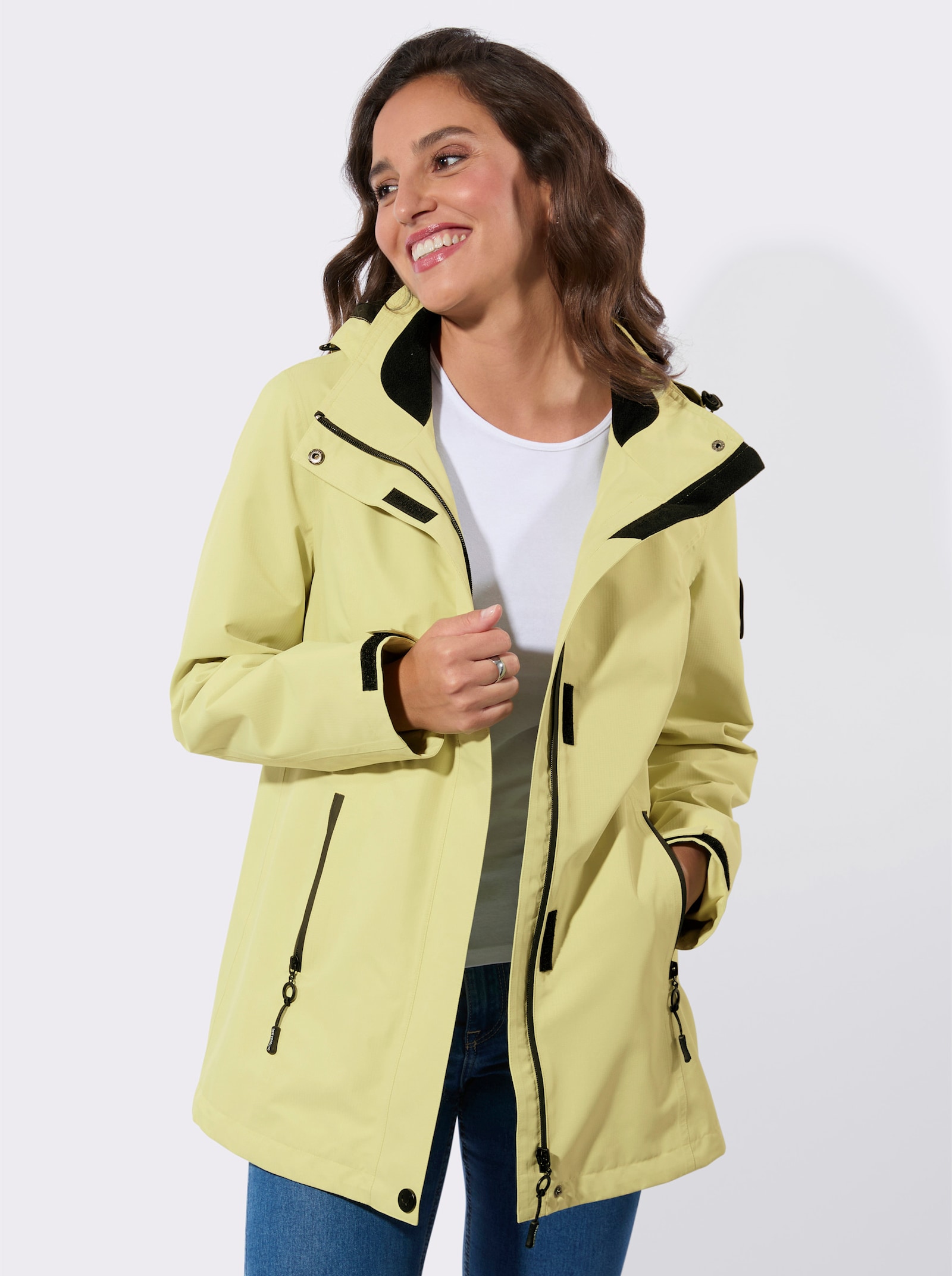 Funktionsjacke mit Reissverschluss-Taschen - lindgrün