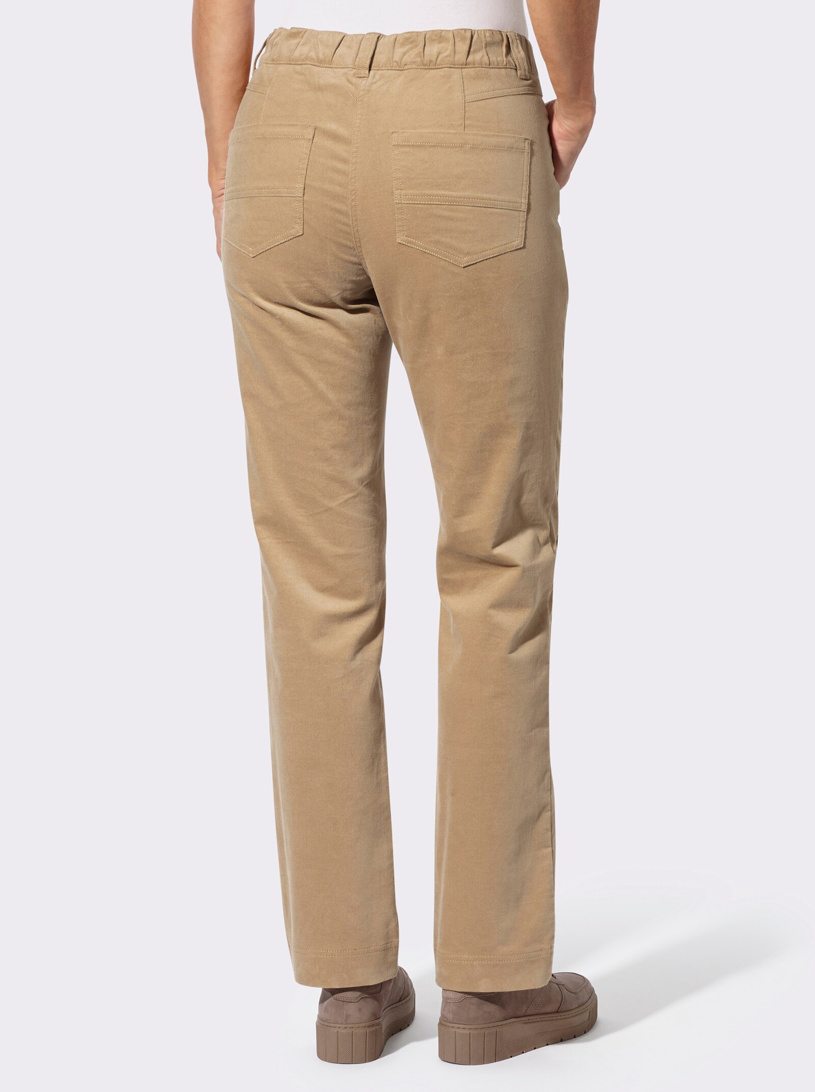 Hose in Samt-Optik - camel