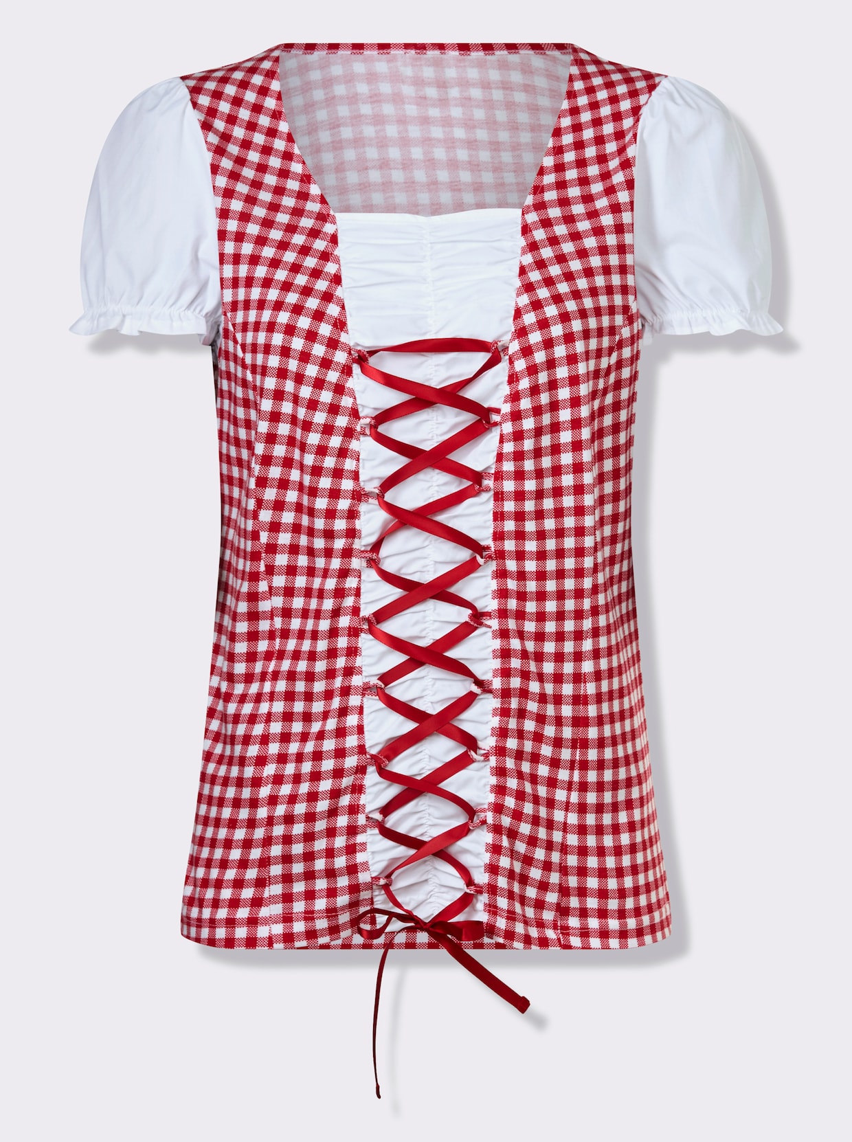 Trachtenshirt - rot-weiß