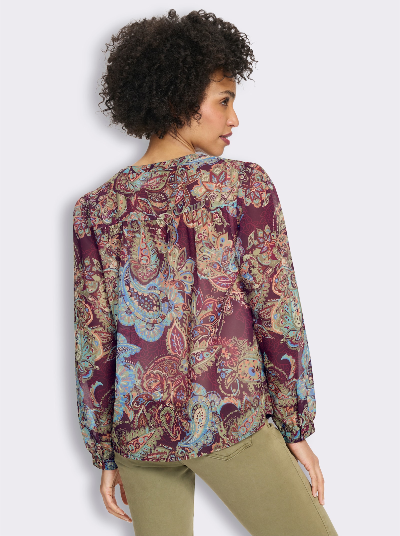 heine Druckbluse mit Paisley-Print - burgund-bedruckt