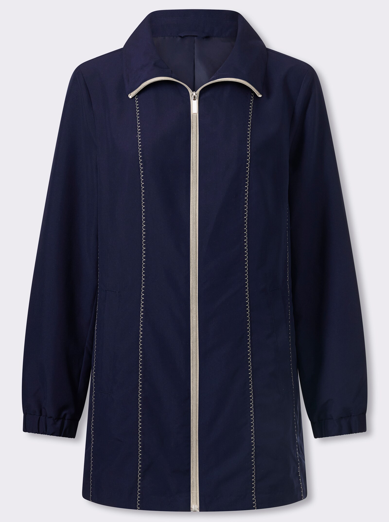 Jacke mit Kontrastnähten - marine