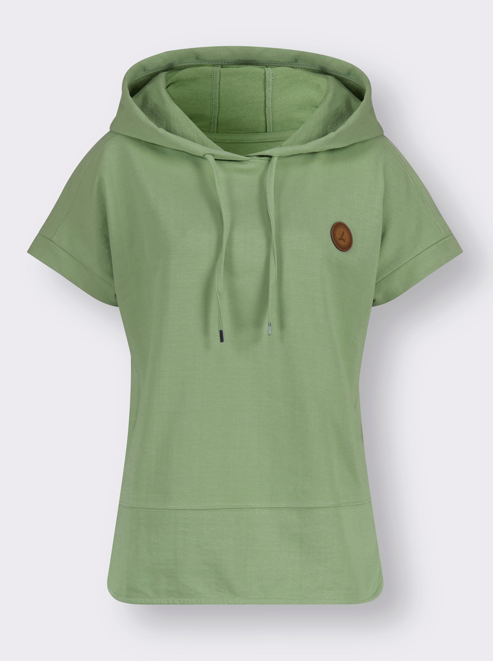 Kapuzenshirt mit abgerundetem Saum - eucalyptus