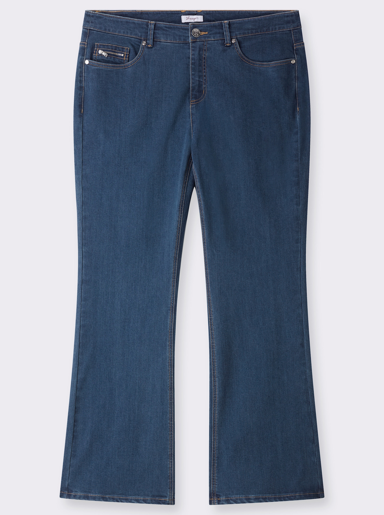 sheego Bootcut-Jeans in 5-Pocket-Form - blue-stone-washed
