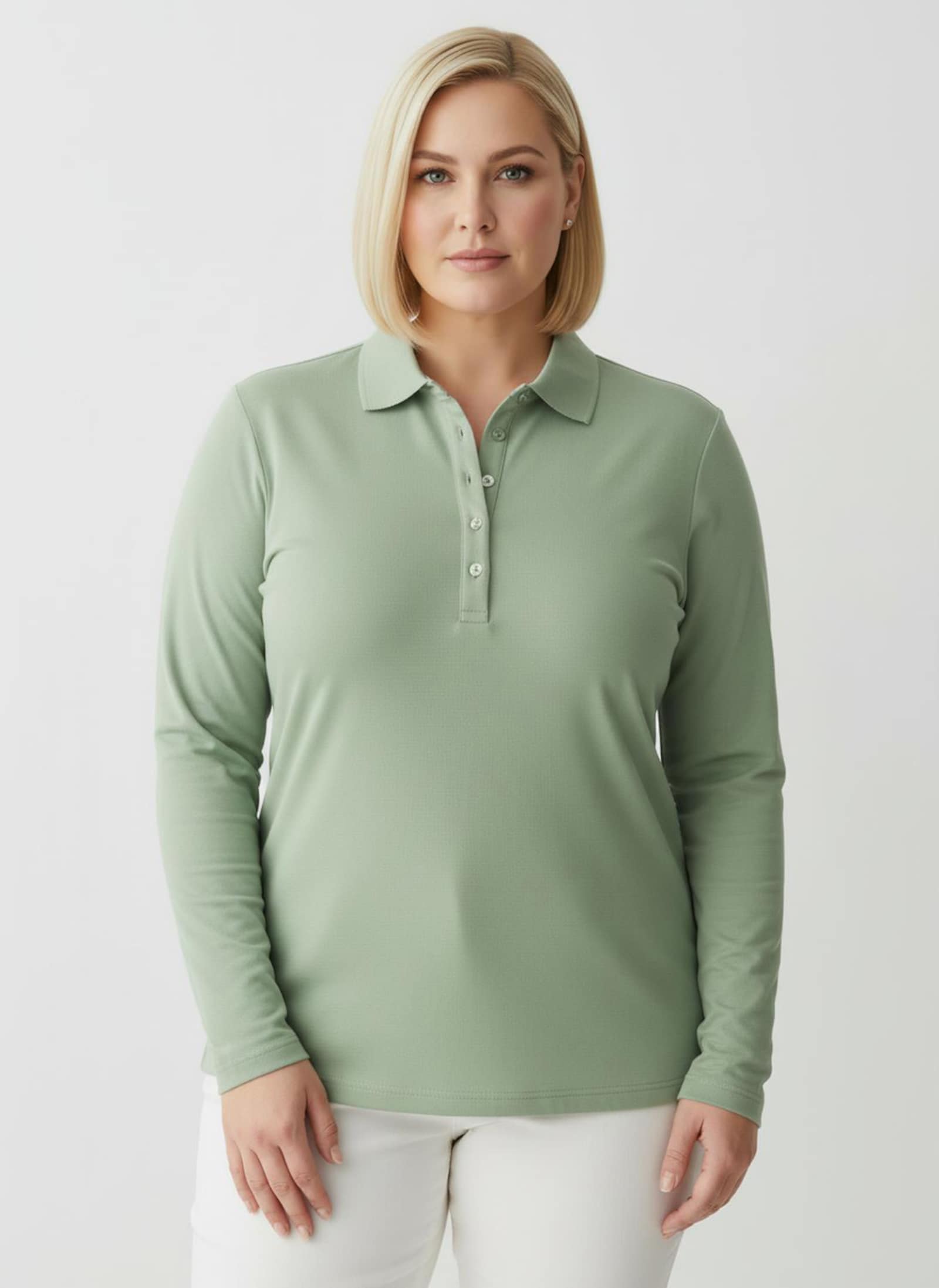 Poloshirt aus Baumwoll-Qualität - eucalyptus