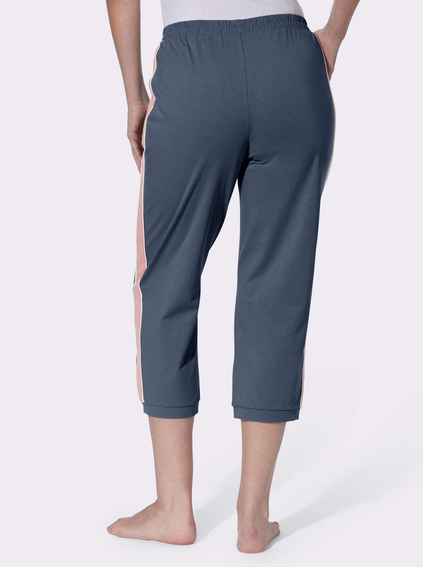 Freizeithose mit Galonstreifen - dunkelblau
