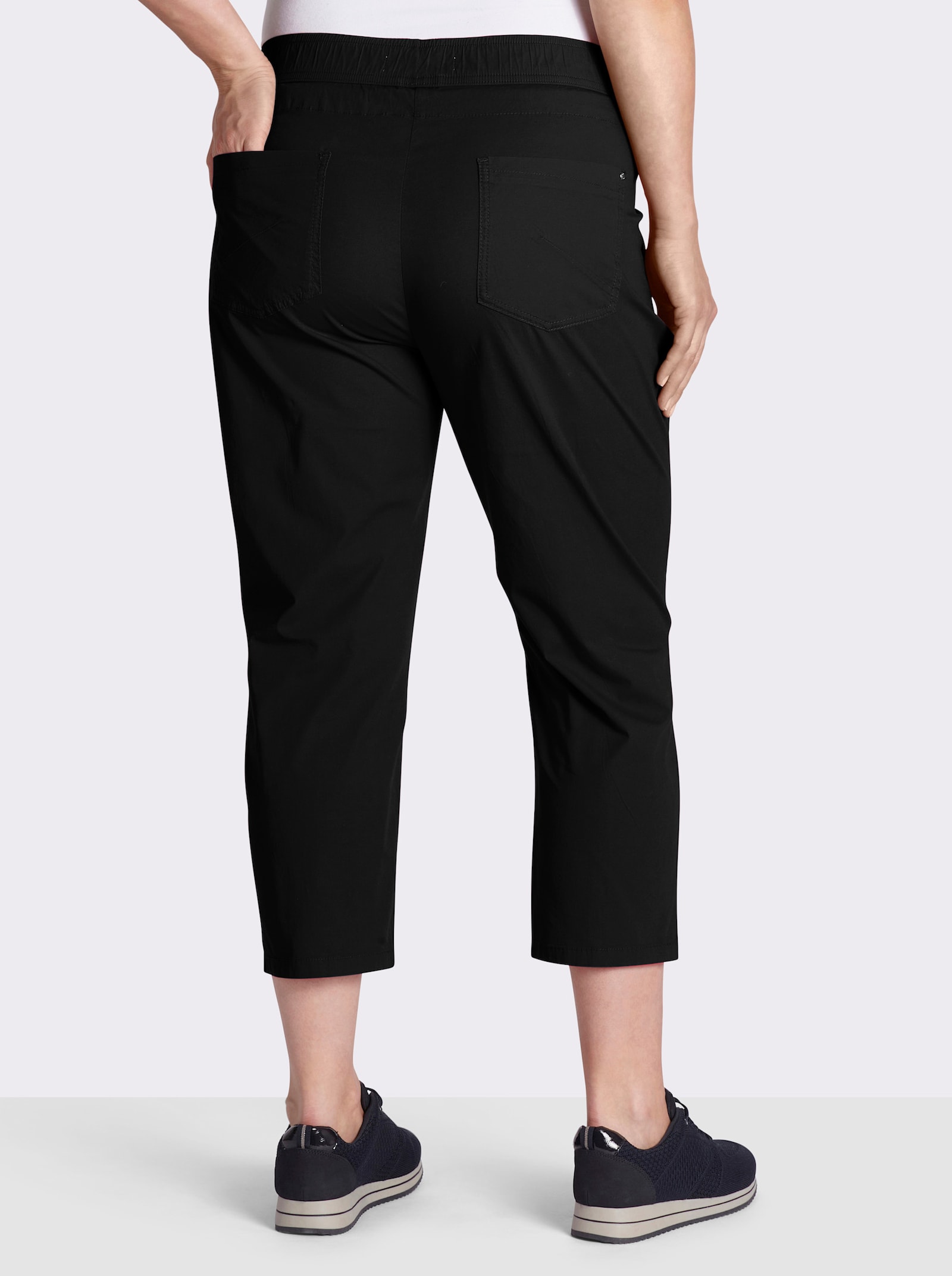  7/8-Hose mit Reißverschluss-Taschen - schwarz
