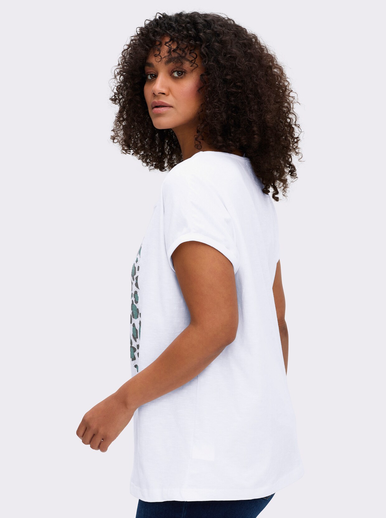 Shirt mit Animal- und Stern-Motiv - jade-weiß