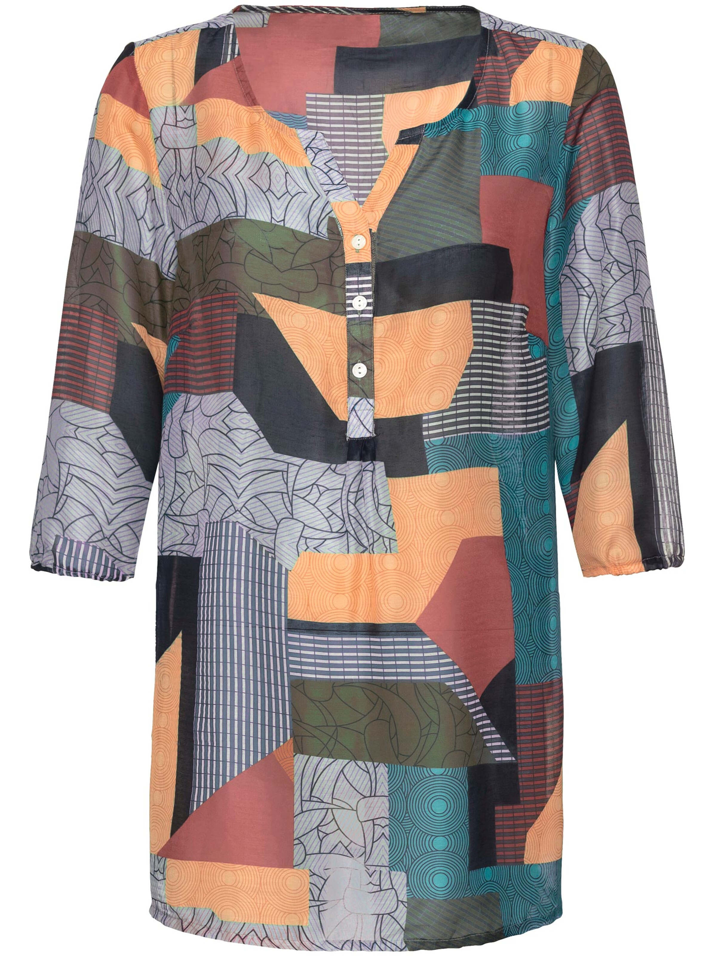 Longbluse - bunt-bedruckt