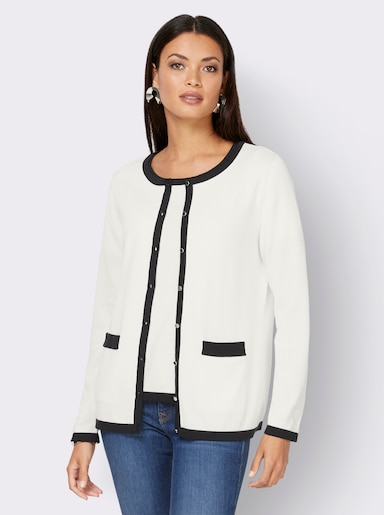 Twin-Set aus Pima-Baumwolle - ecru-schwarz