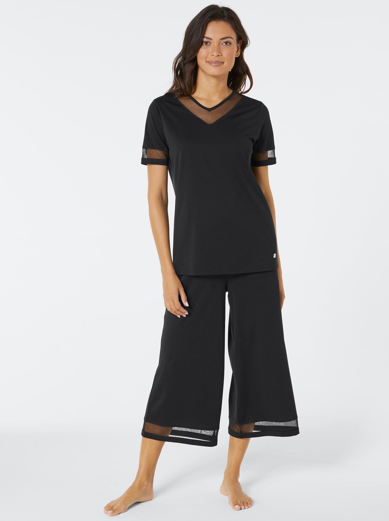 Creation L Premium Pyjama van lyocell en katoen - zwart