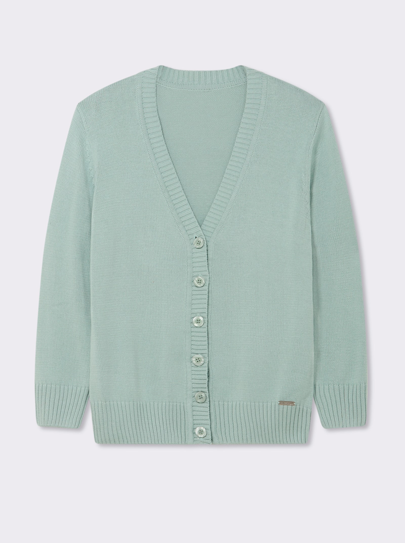 Strickjacke mit farblich abgestimmten Knöpfen - kalkmint