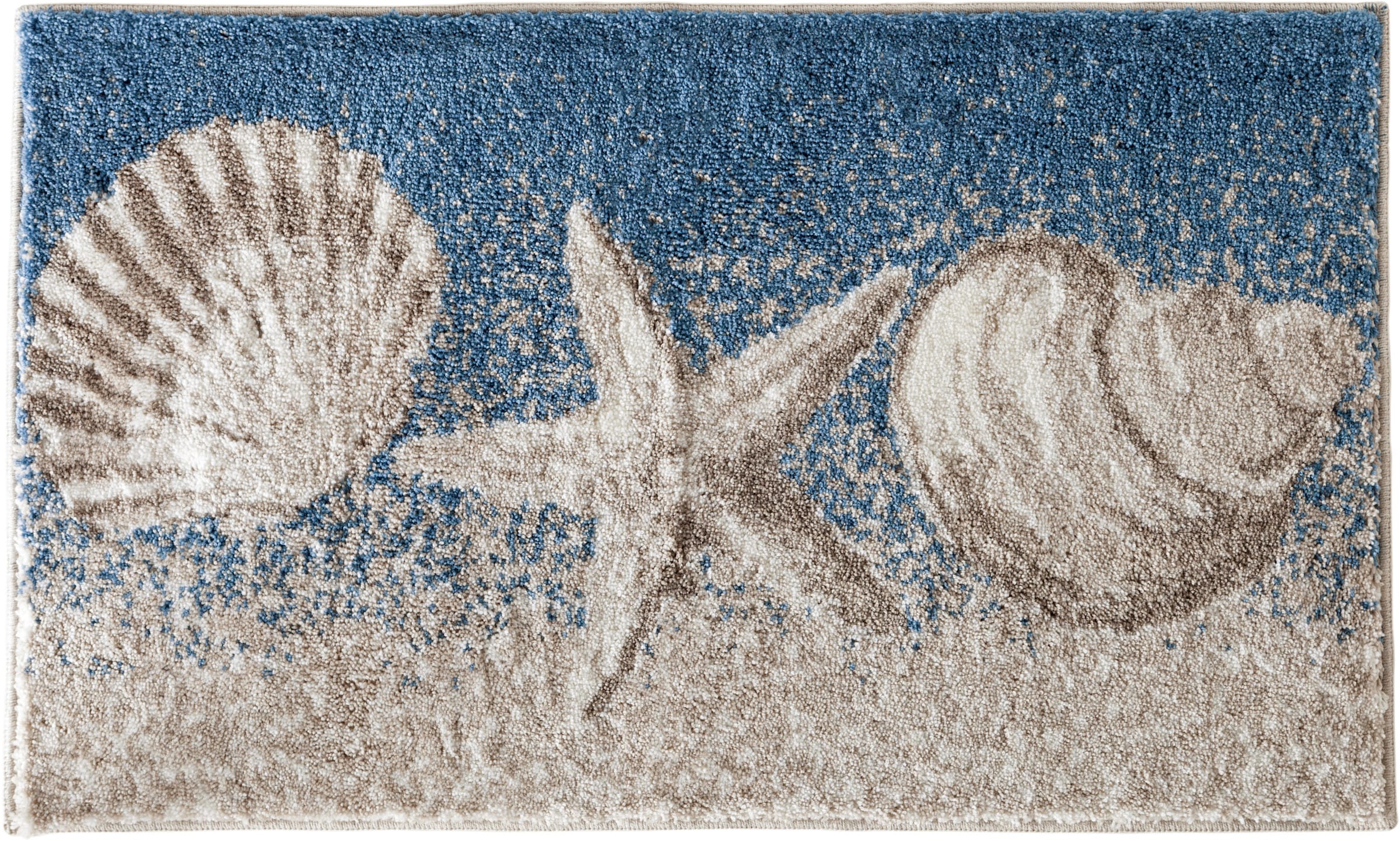 Sand günstig Kaufen-Badgarnitur in sand-blau von Grund. Badgarnitur in sand-blau von Grund <![CDATA[Badgarnitur Dichter Flor. Rückseite rutschhemmend beschichtet. Für Fußbodenheizung geeignet.]]>. 