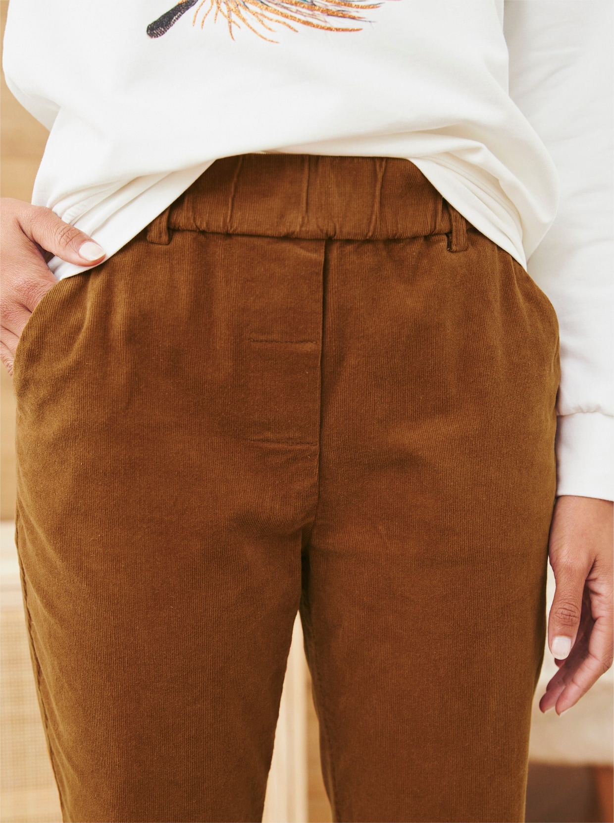 heine Ribcord broek - cognac