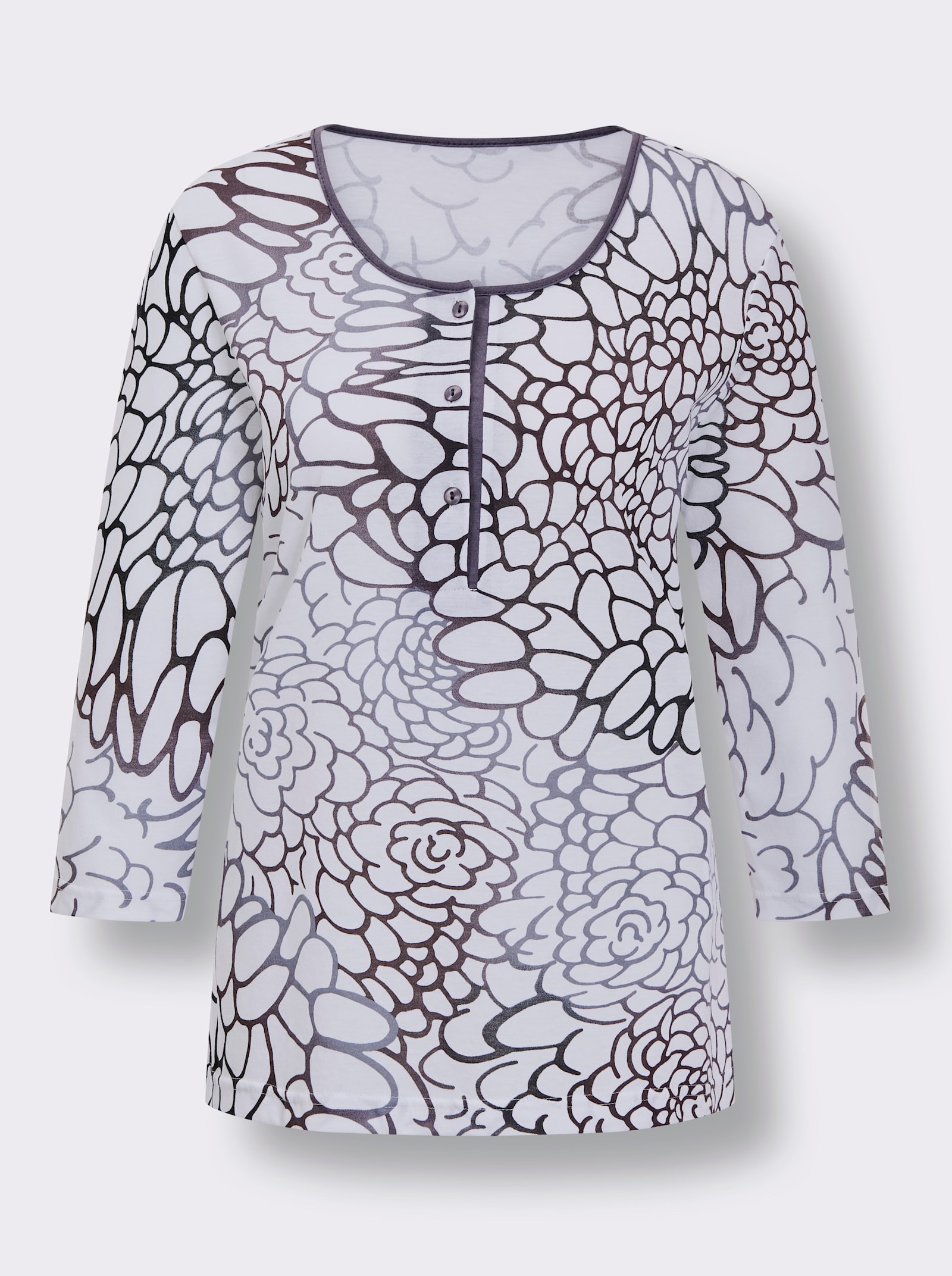 Ascafa Pyjama met 3/4-mouwen - mauve gedessineerd