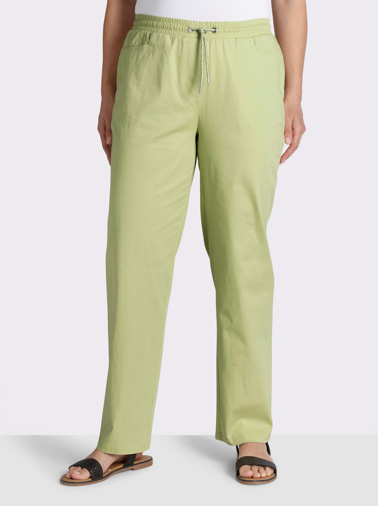 sheego Jogg Pants mit Lurex-Kordel - pistazie