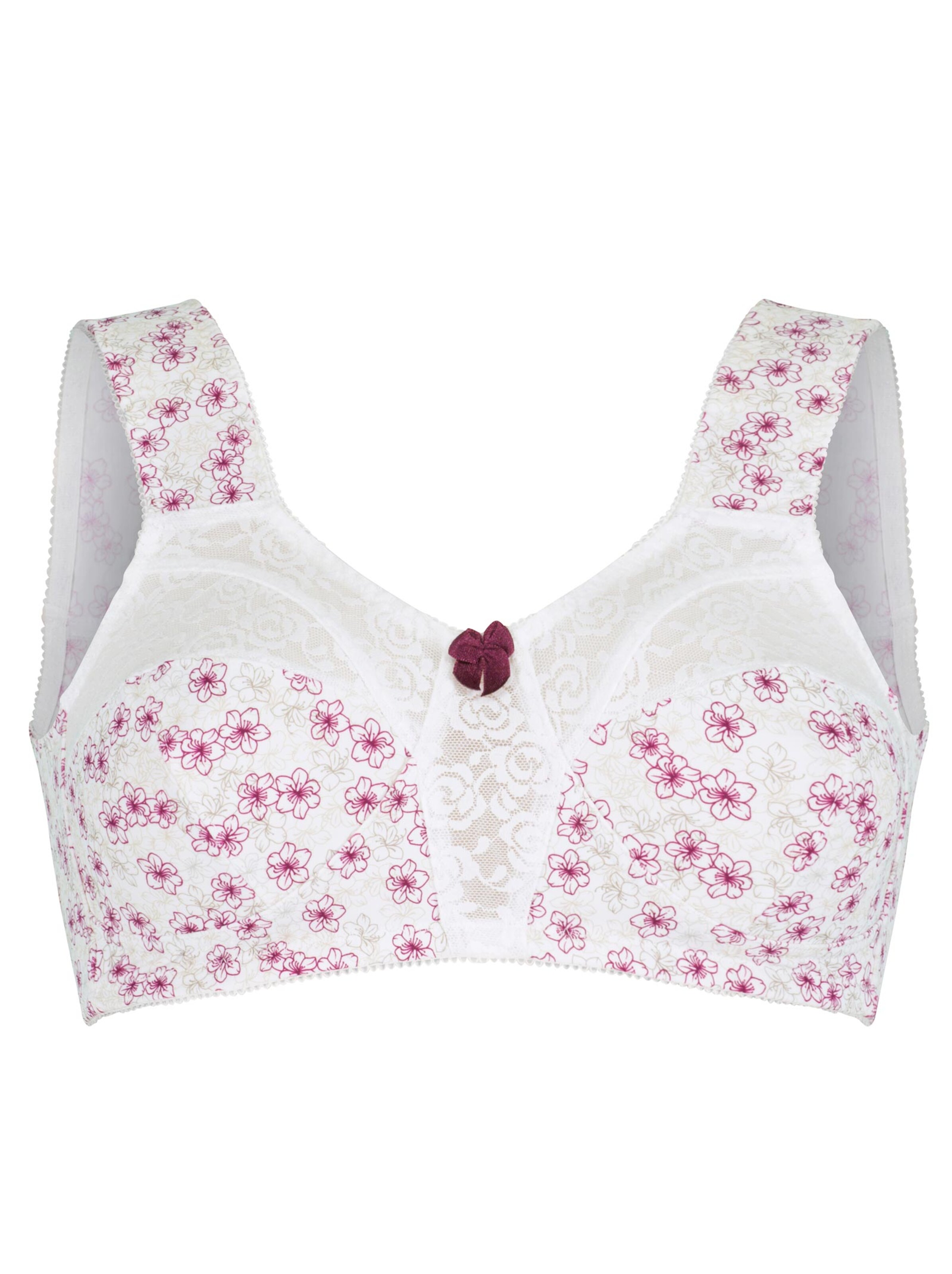 wäschepur Entlastungs-BH ohne Bügel - bordeaux-bedruckt