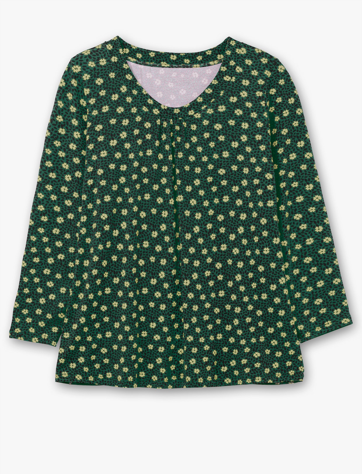 Tunikashirt in A-Form - moos-schilf-bedruckt