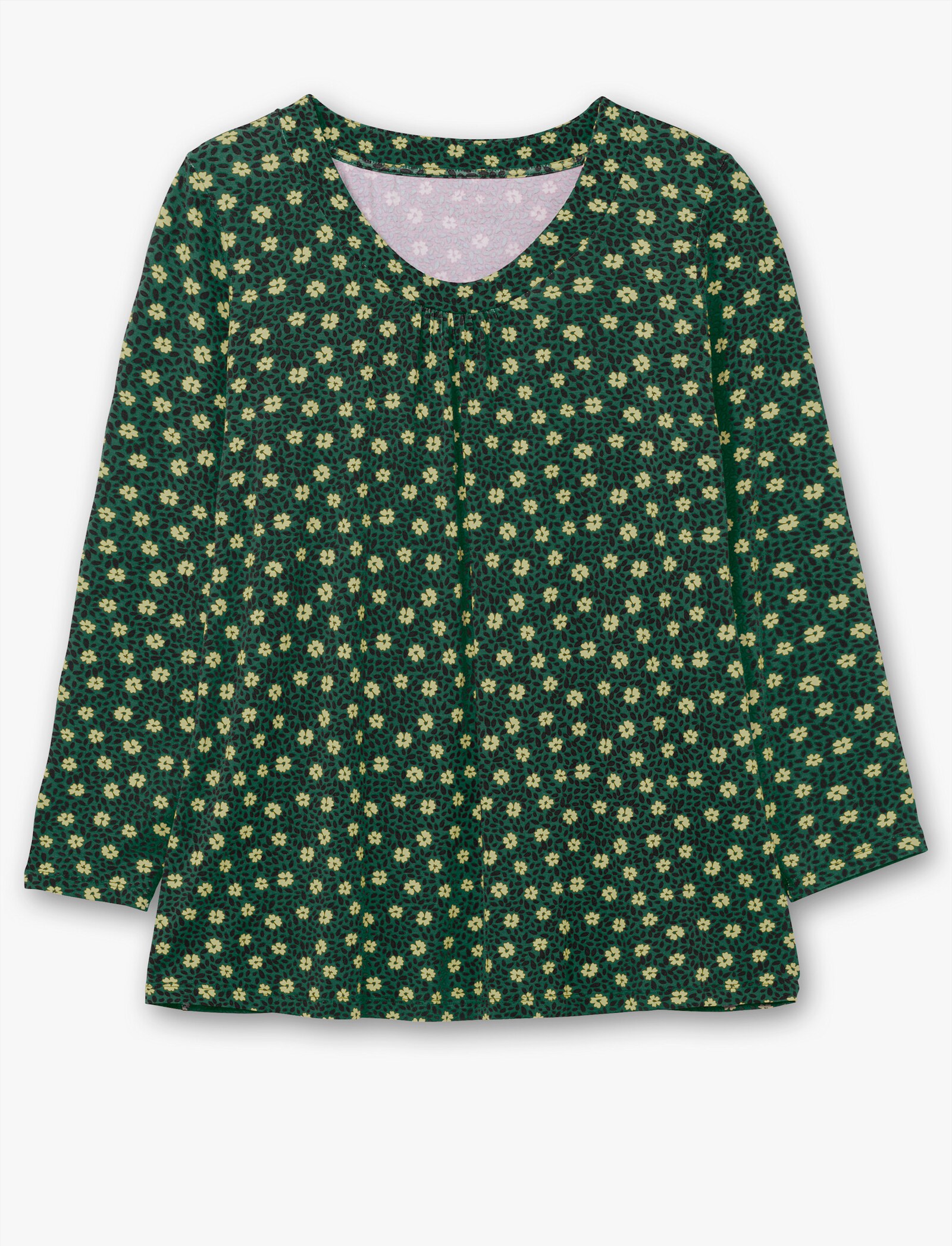 Tunikashirt in A-Form - moos-schilf-bedruckt