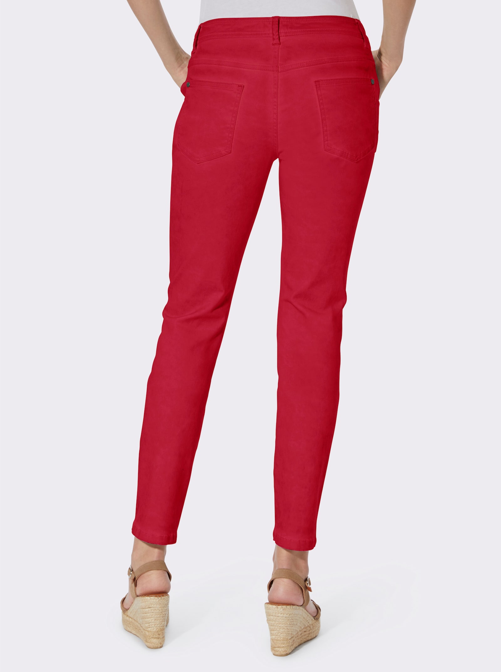 heine 5-pocketsjeans in boyfriend-stijl - rood