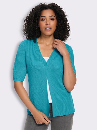 Cardigan mit V-Ausschnitt - türkis