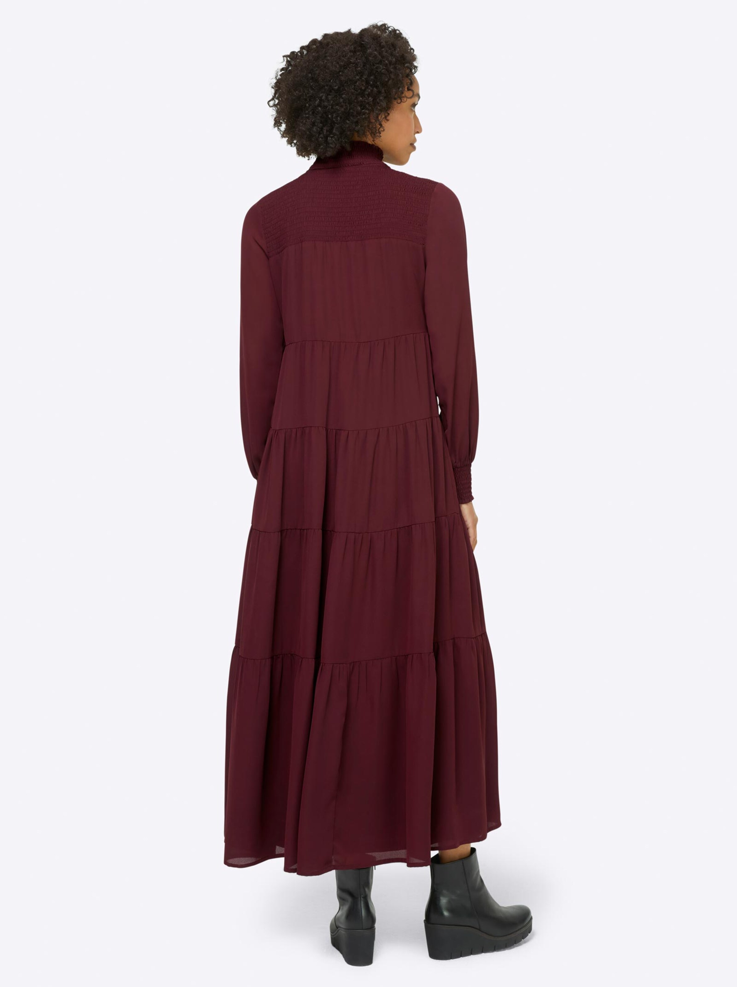 Damenmode Kleider Linea Tesini Kleid in burgund Damenmode Kleider Linea Tesini Kleid in burgund