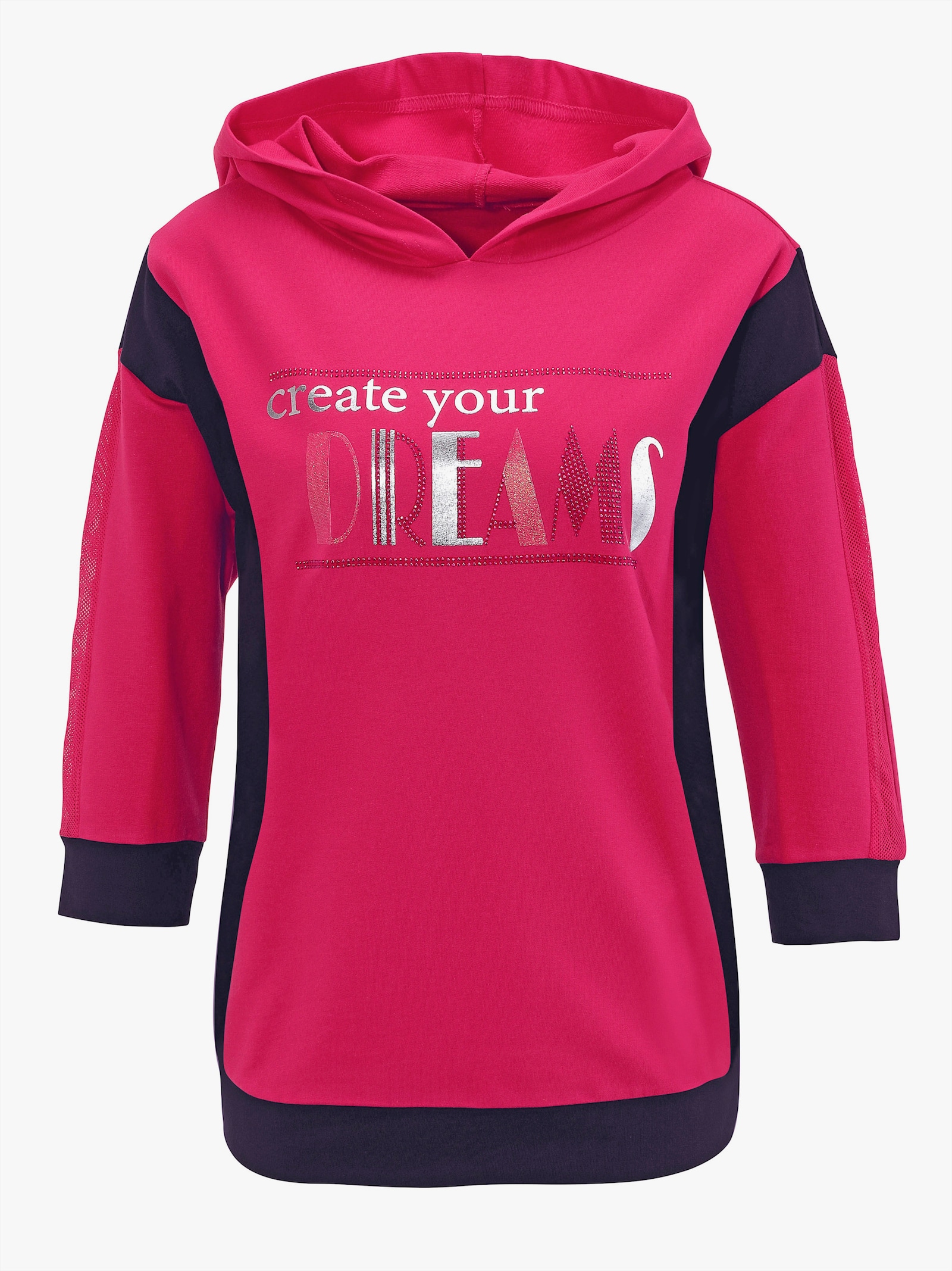 Sweatshirt mit goldfarbenem Folien-Print - pink-marine