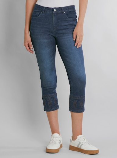heine Push-up-Jeans mit Blumenstickerei - dark blue