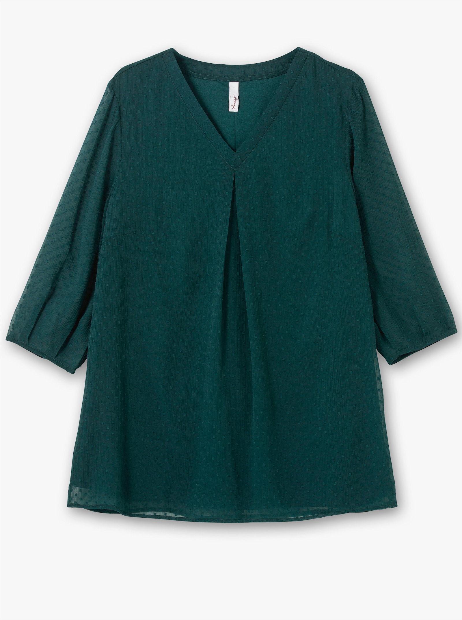 sheego Tunika mit Chiffon-Ärmeln - tiefgrün
