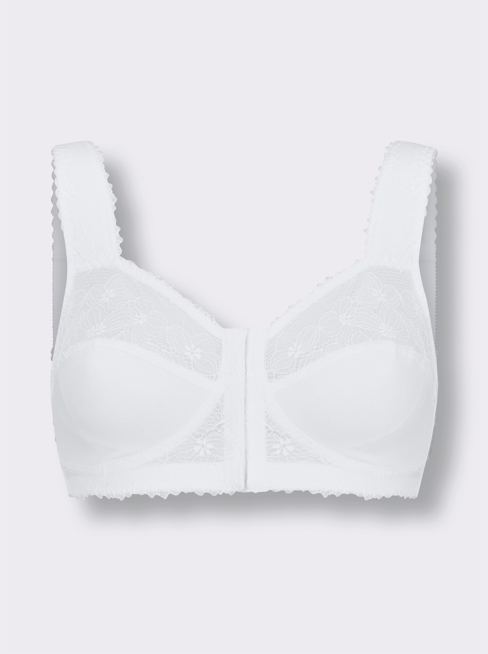 wäschepur Vorderverschluss-BH ohne Bügel - weiß