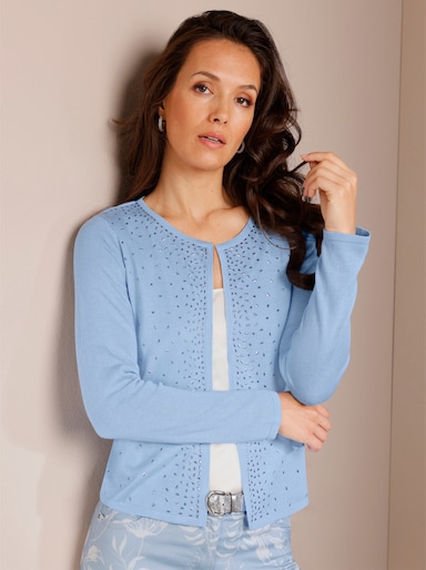 CREATION L PREMIUM Feinstrickjacke - hellblau