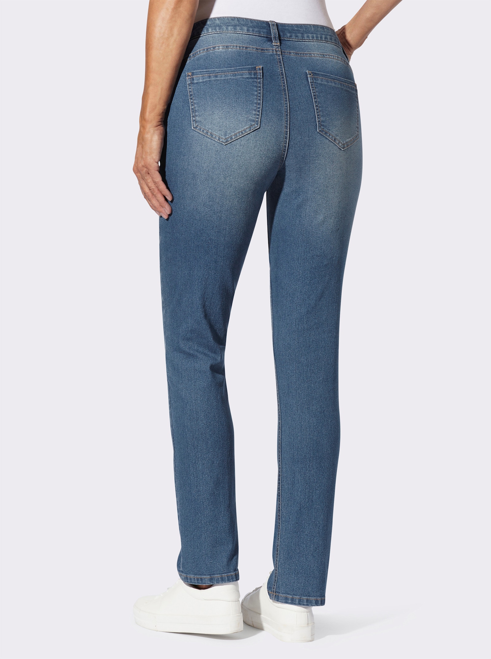 Jeans med glitterstenar - blue-bleached