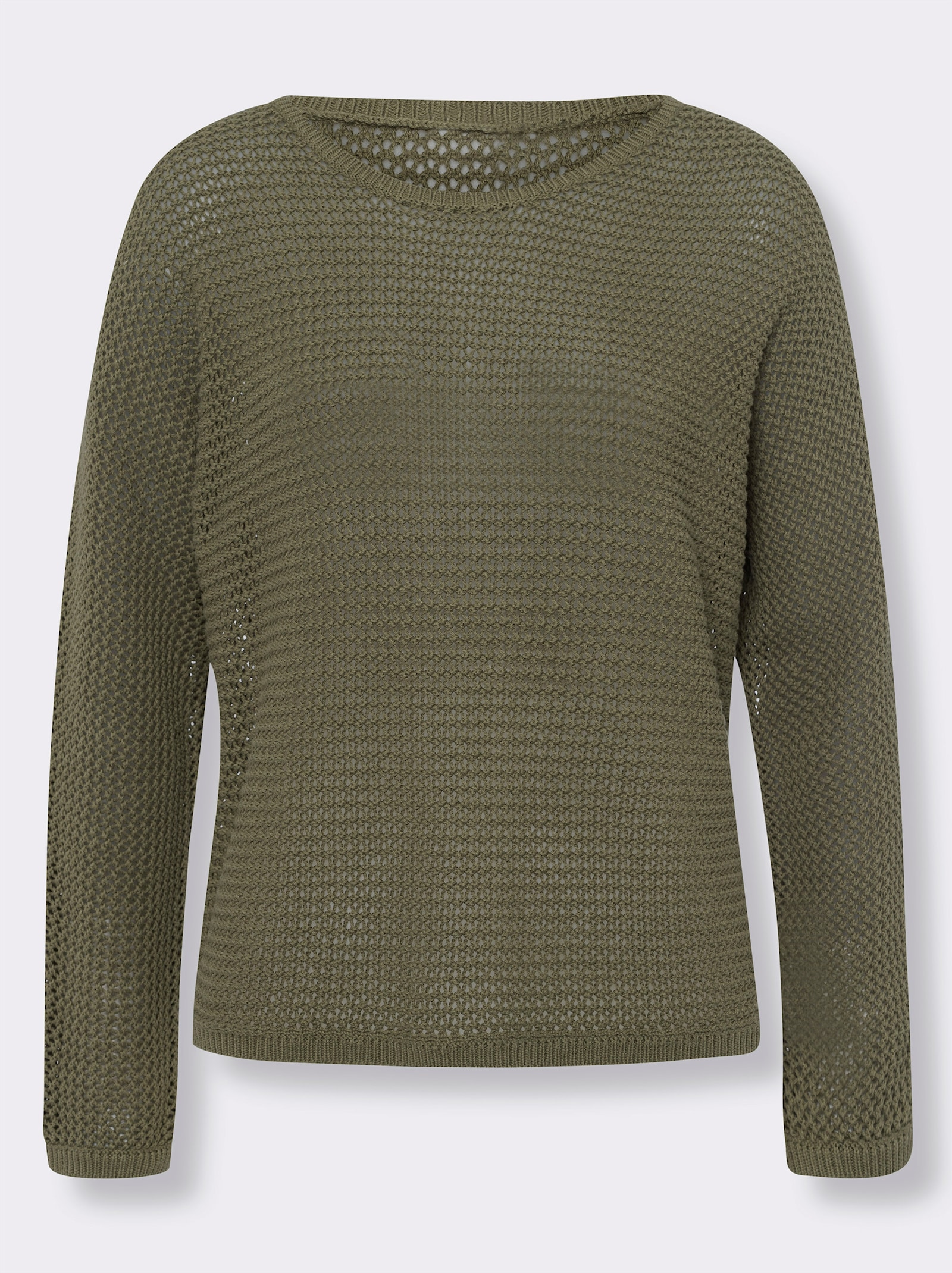 heine Ajourpullover mit Fledermaus-Ärmeln - khaki
