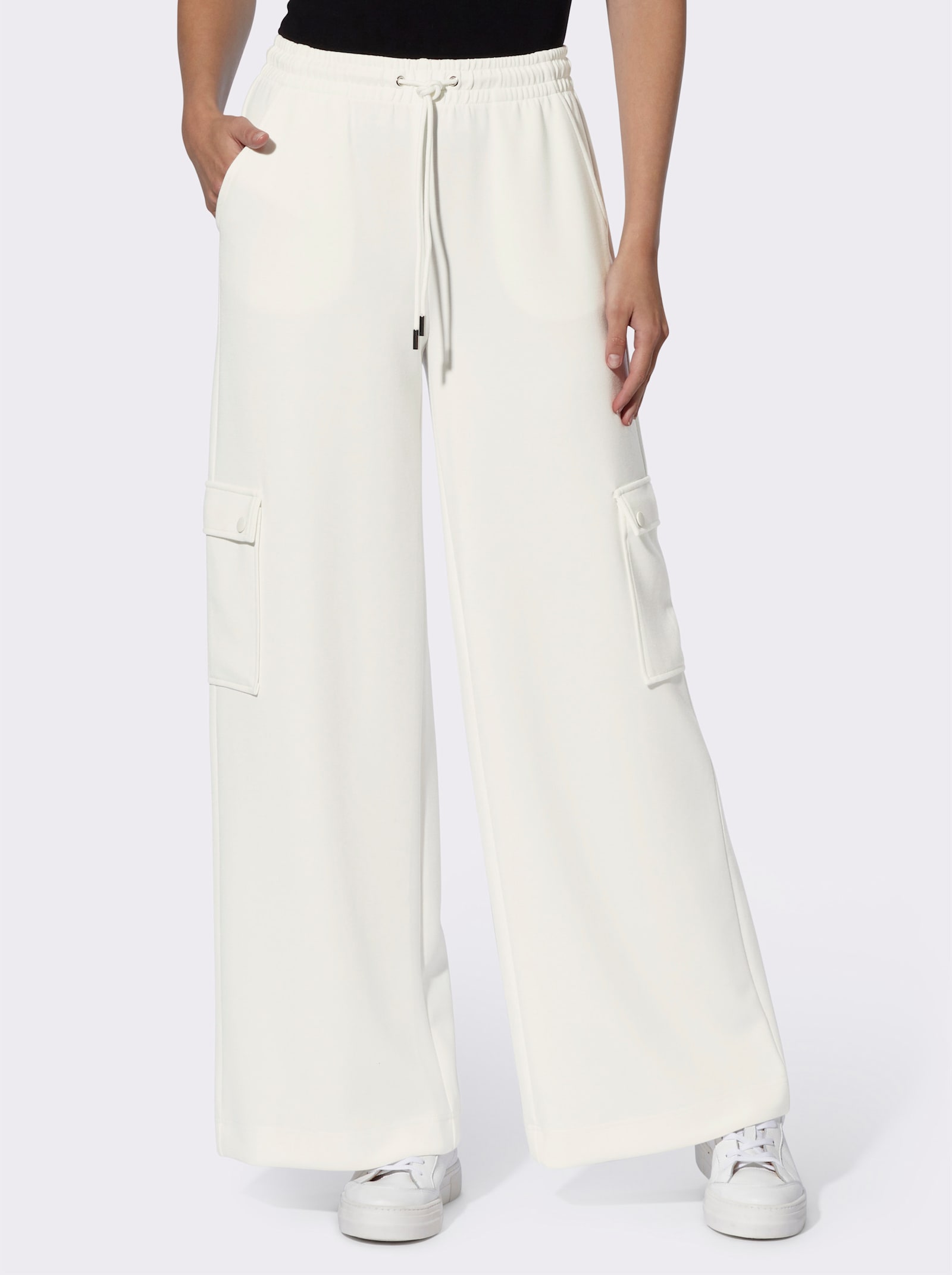 heine Jerseyhose mit Cargo-Taschen - ecru