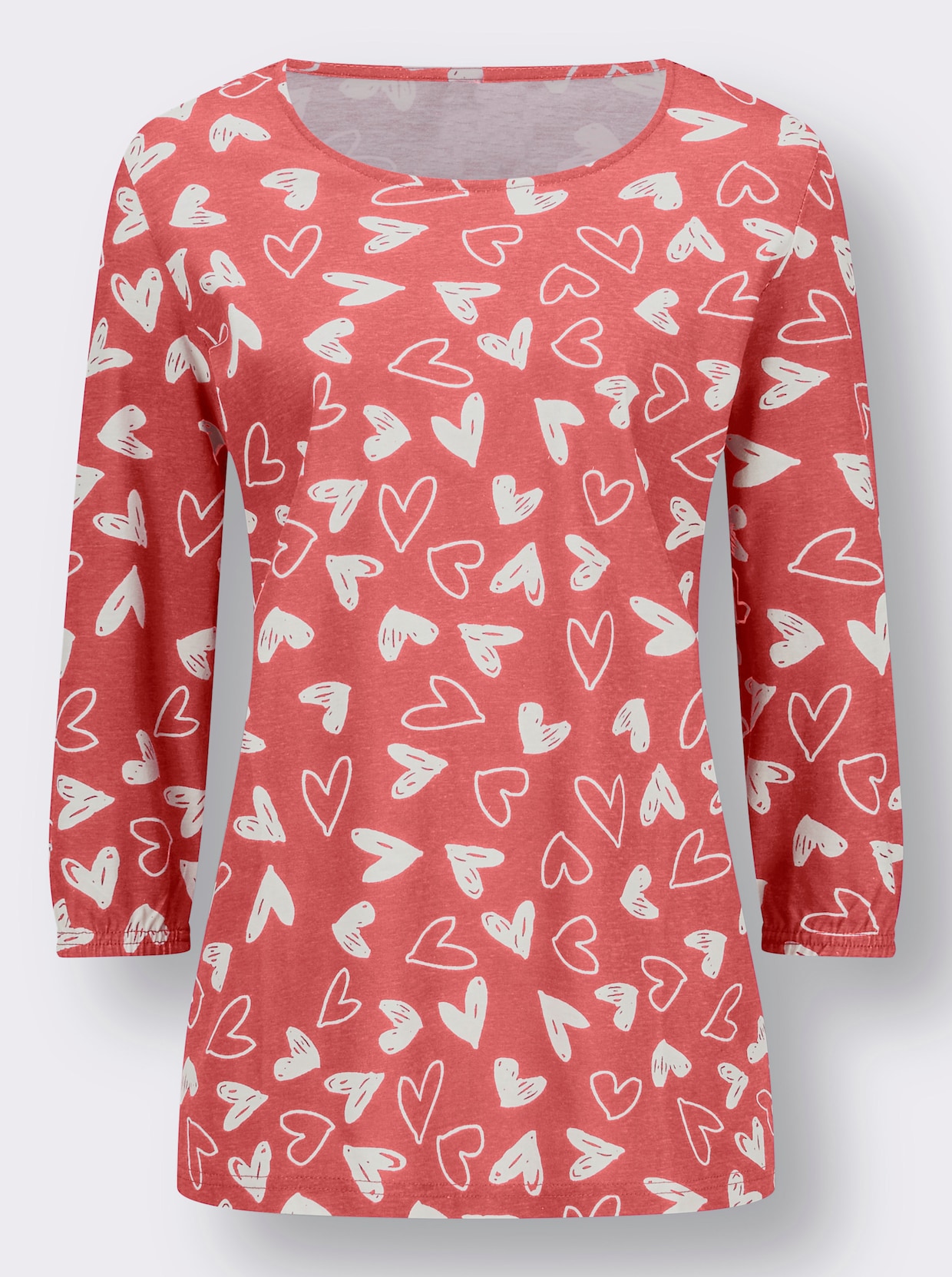 Print-Shirt - grapefruit-ecru-bedruckt