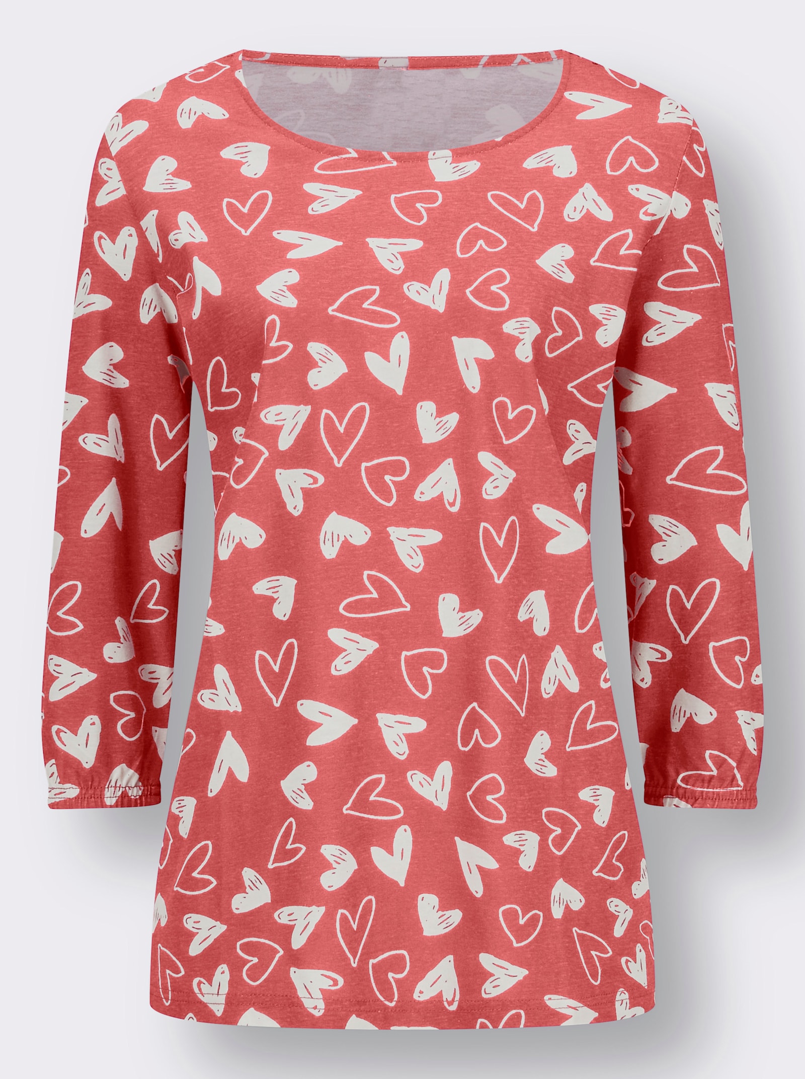Print-Shirt mit herzigem Druck - grapefruit-ecru-bedruckt