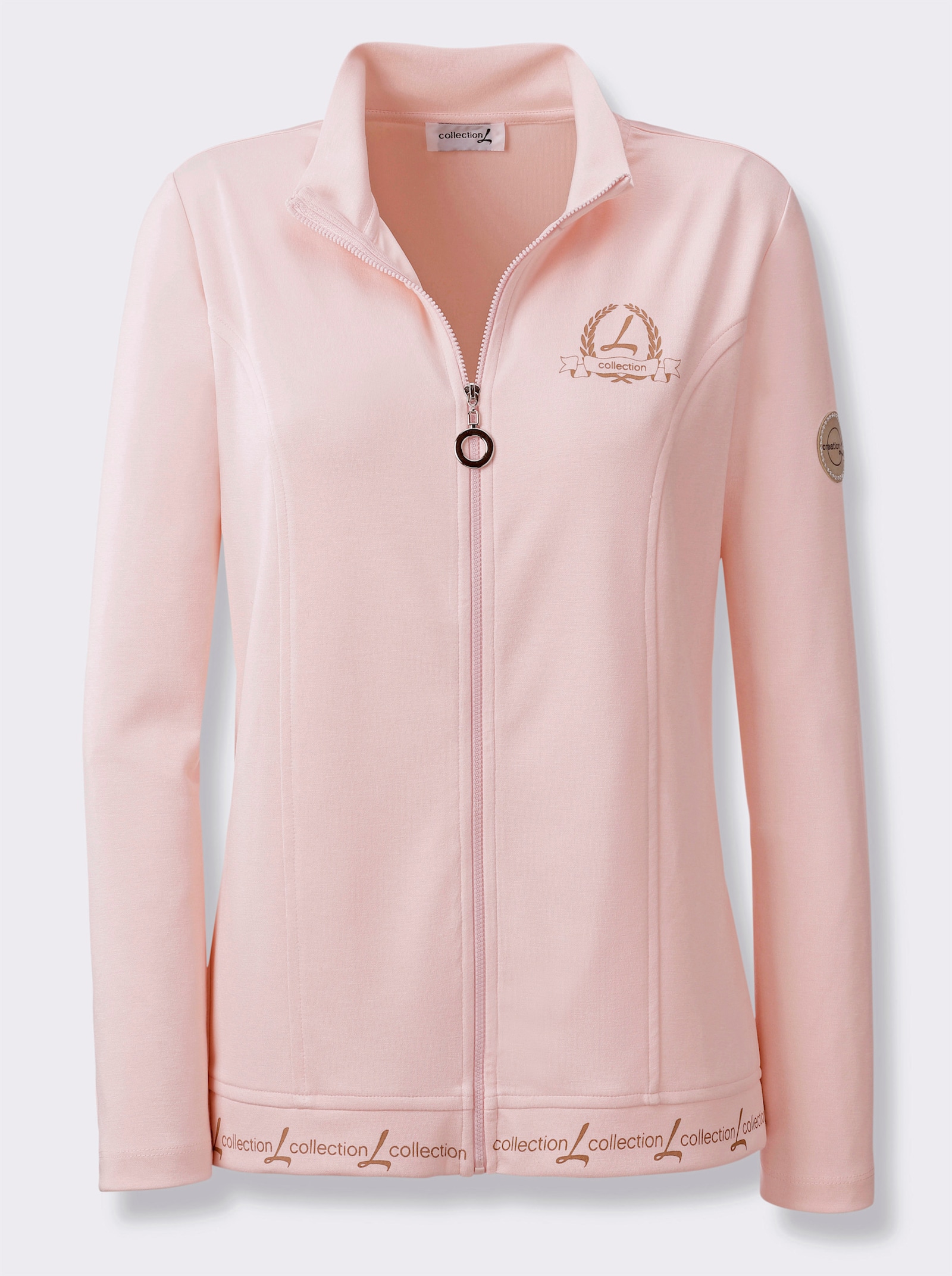 Shirtjasje met opstaande kraag - lichtroze