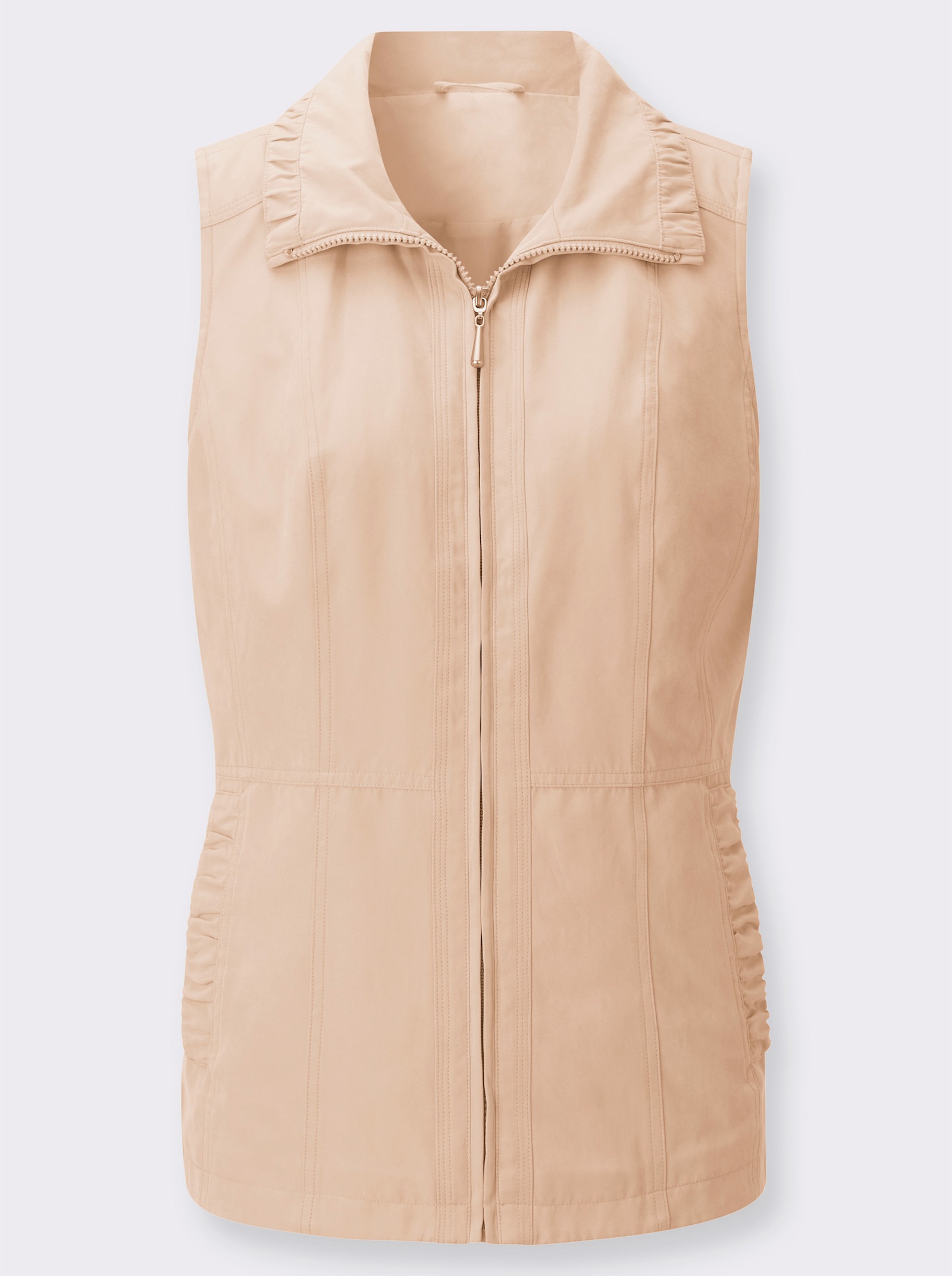 Weste mit Raffungen - sand