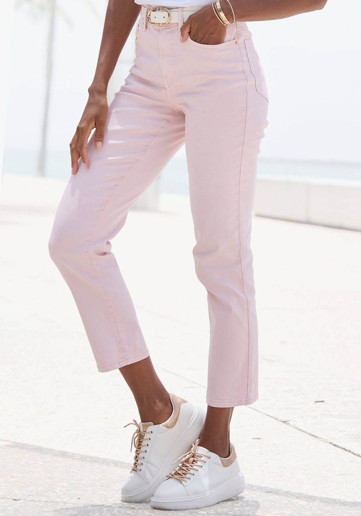 LASCANA Jean longueur cheville - rose