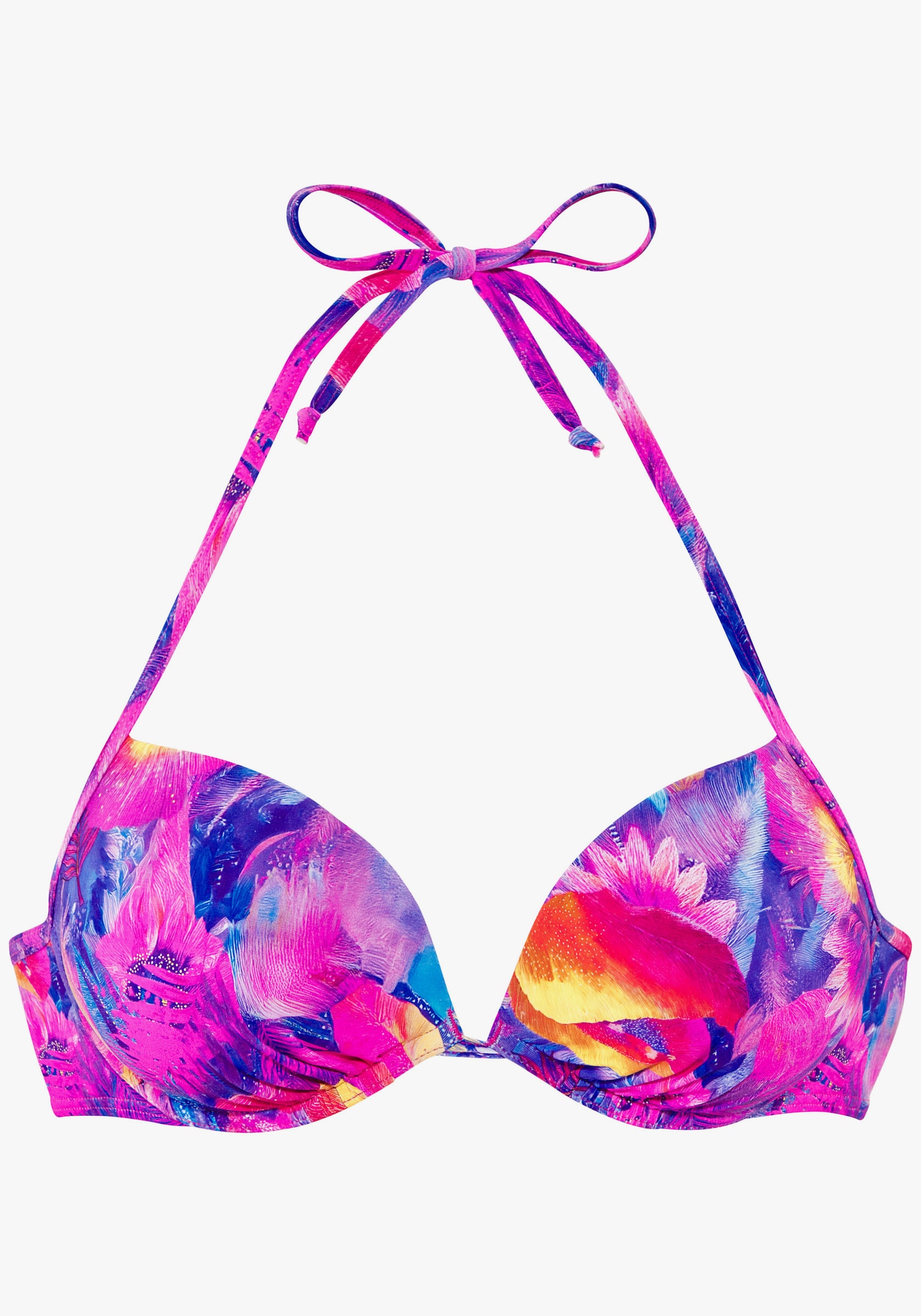 Venice Beach Push-Up-Bikini-Top - lila print