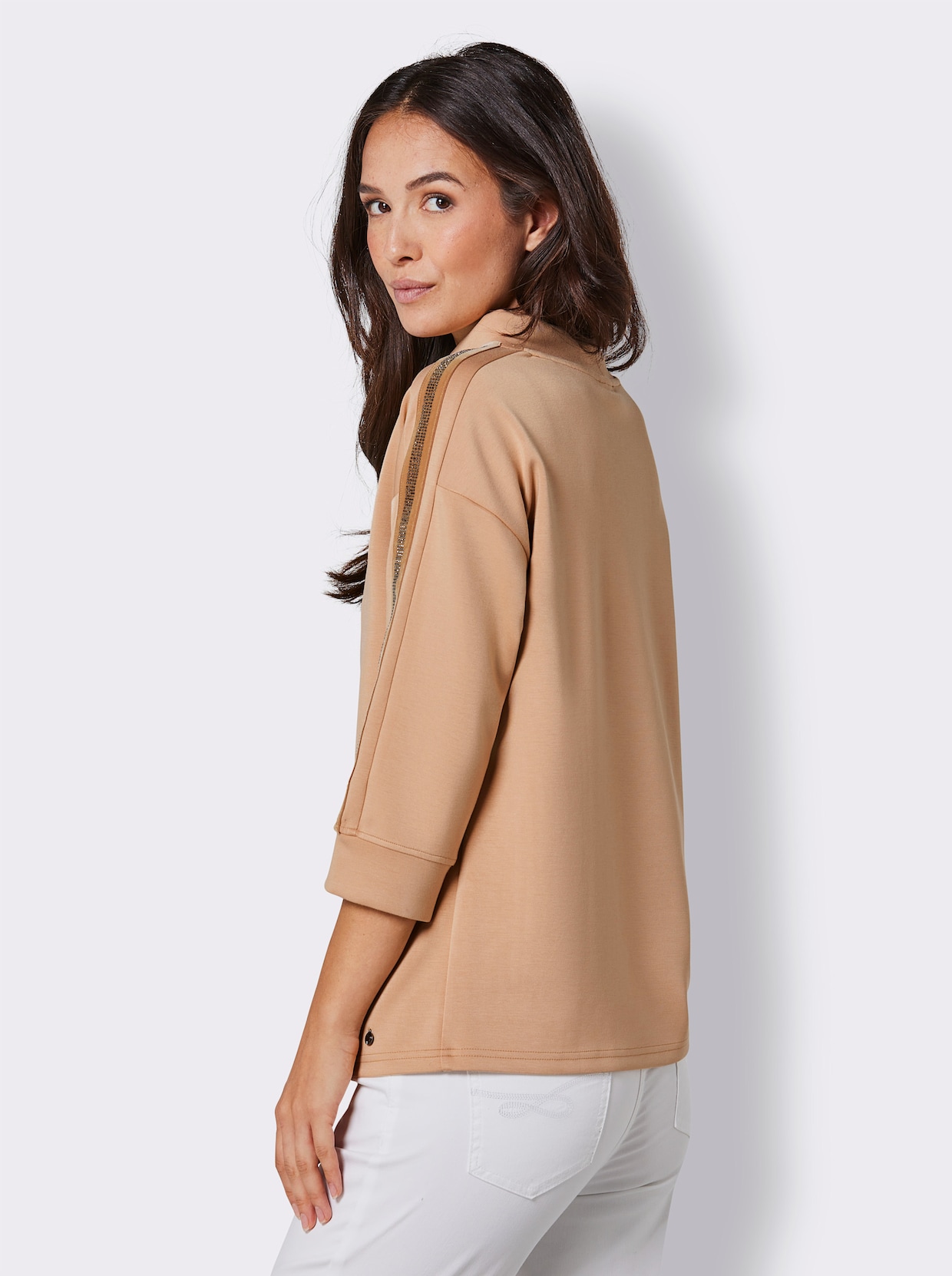 CREATION L PREMIUM Shirt van modal en polyester - camel