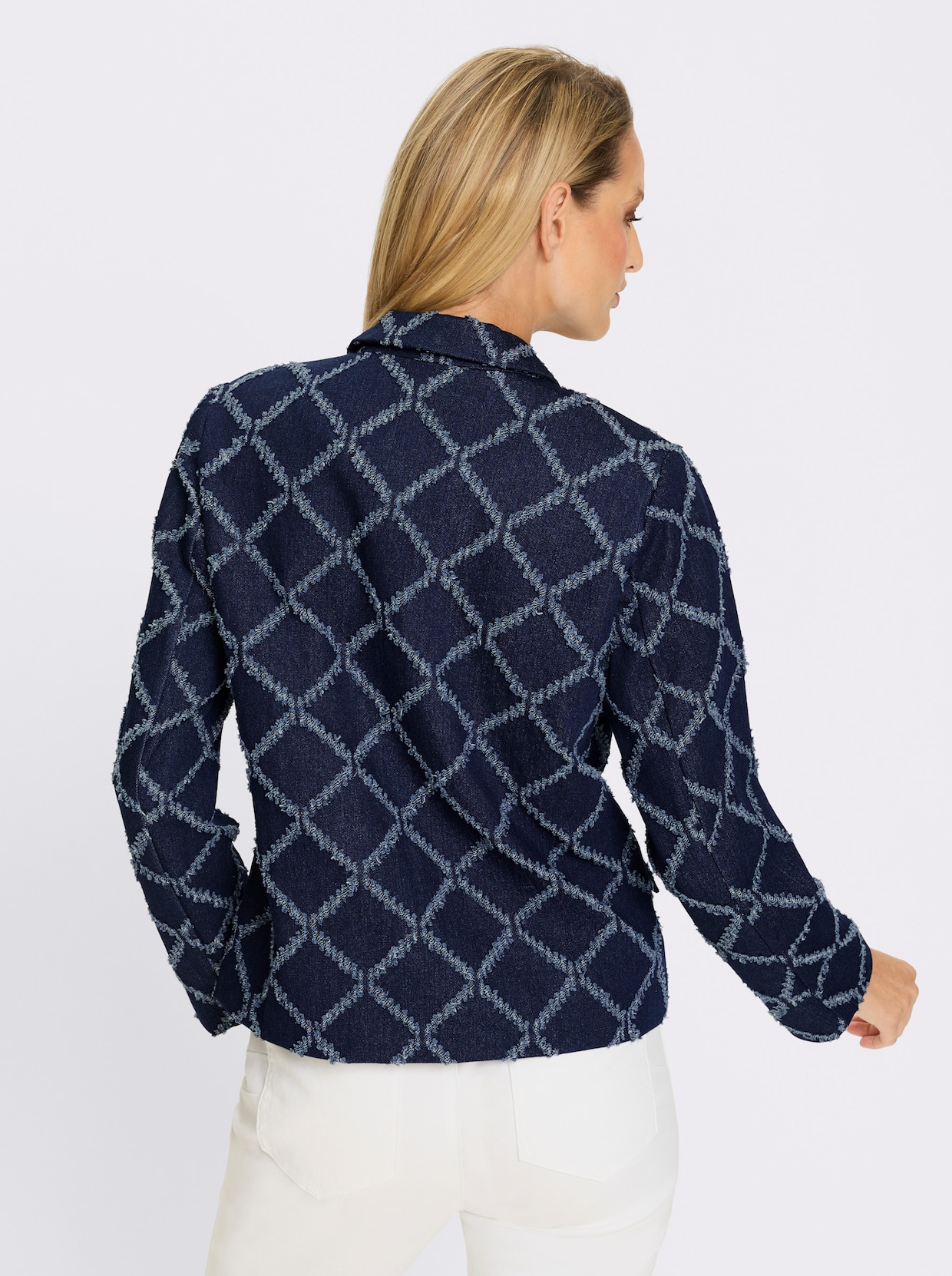 heine Blazer - jeansblau-dunkelblau-gemustert
